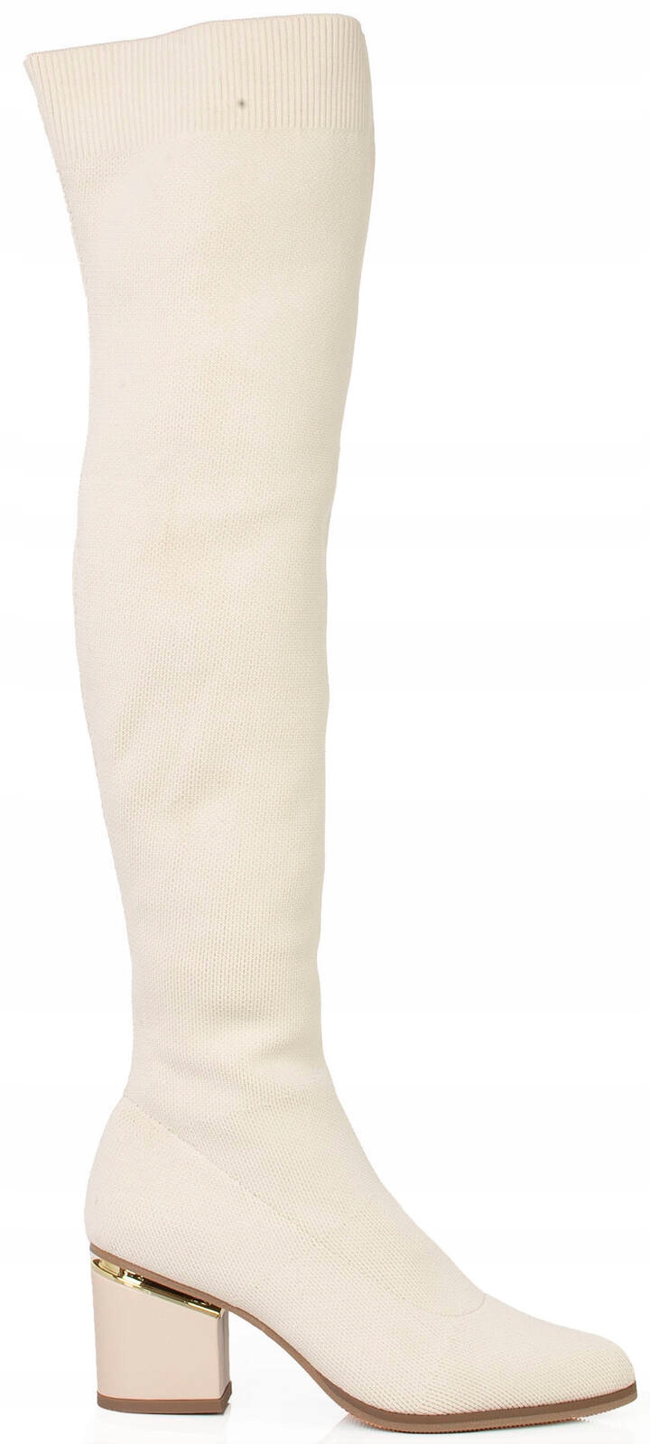 KOZAKI NA SŁUPKU BEŻOWE ELASTYCZNA CHOLEWKA 40 Marka inna