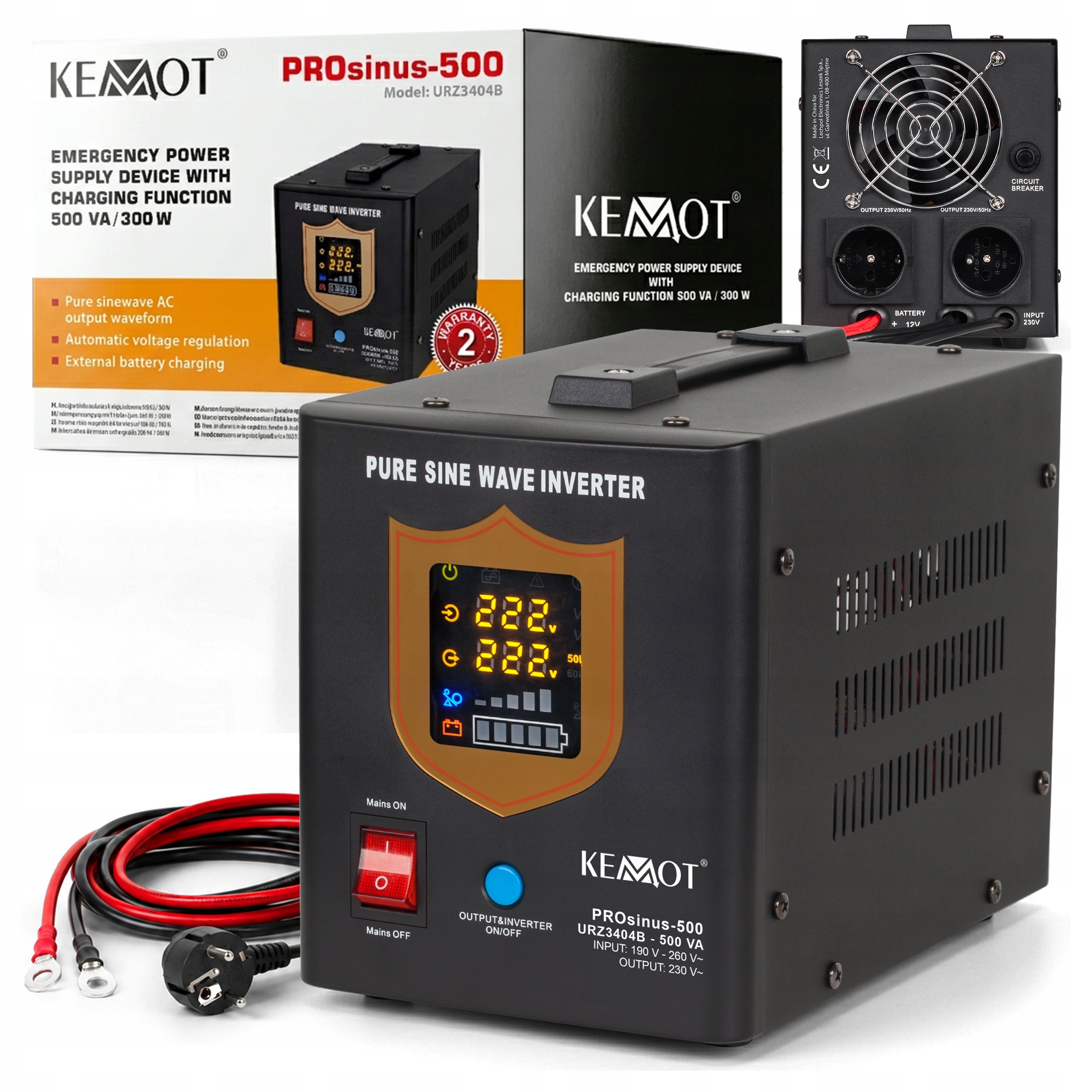 Zasilacz awaryjny Kemot PROsinus-500 500VA/300W