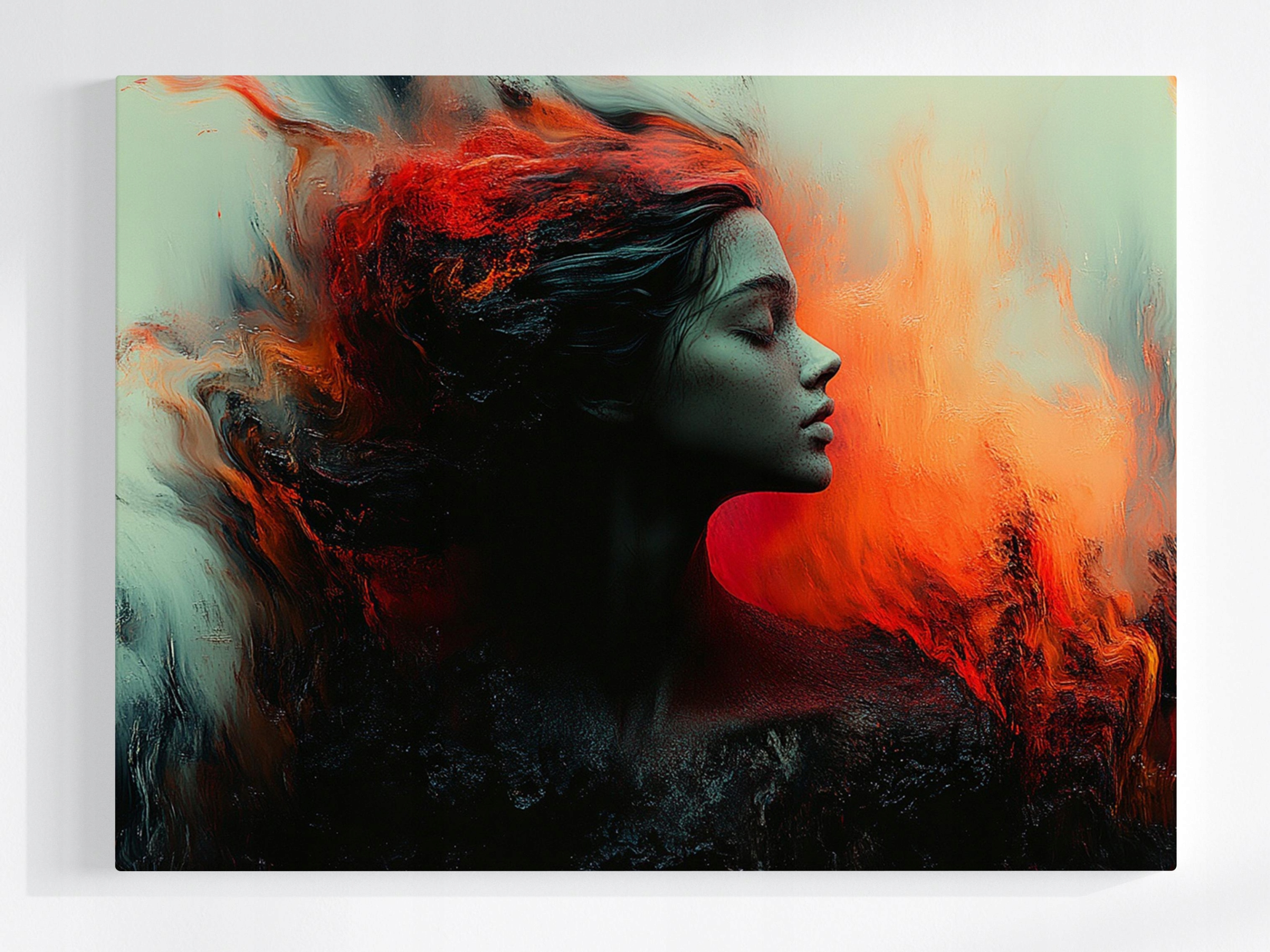 Obraz Na Plátně Canvas Žena Oheň Požár Plameny Dark Art 80x60