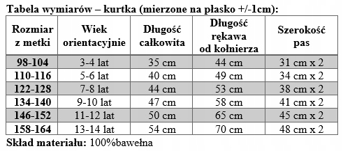 MAŁAMI KURTKA JEANSOWA GRAFIT KORALIKI 122 - 128 Długość do bioder