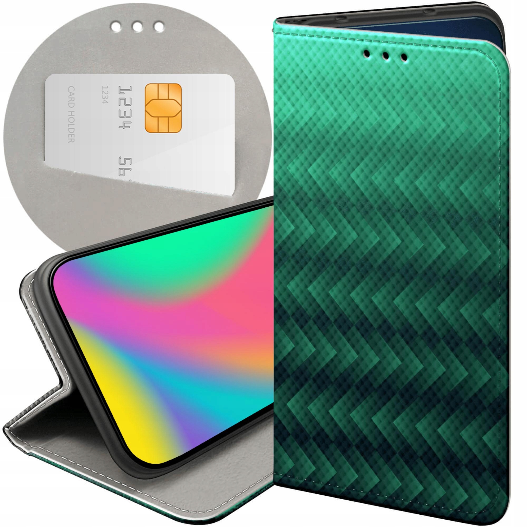 Etui Z Klapką Do Xiaomi Redmi Note 9T Zielone Grassy Green Futerał