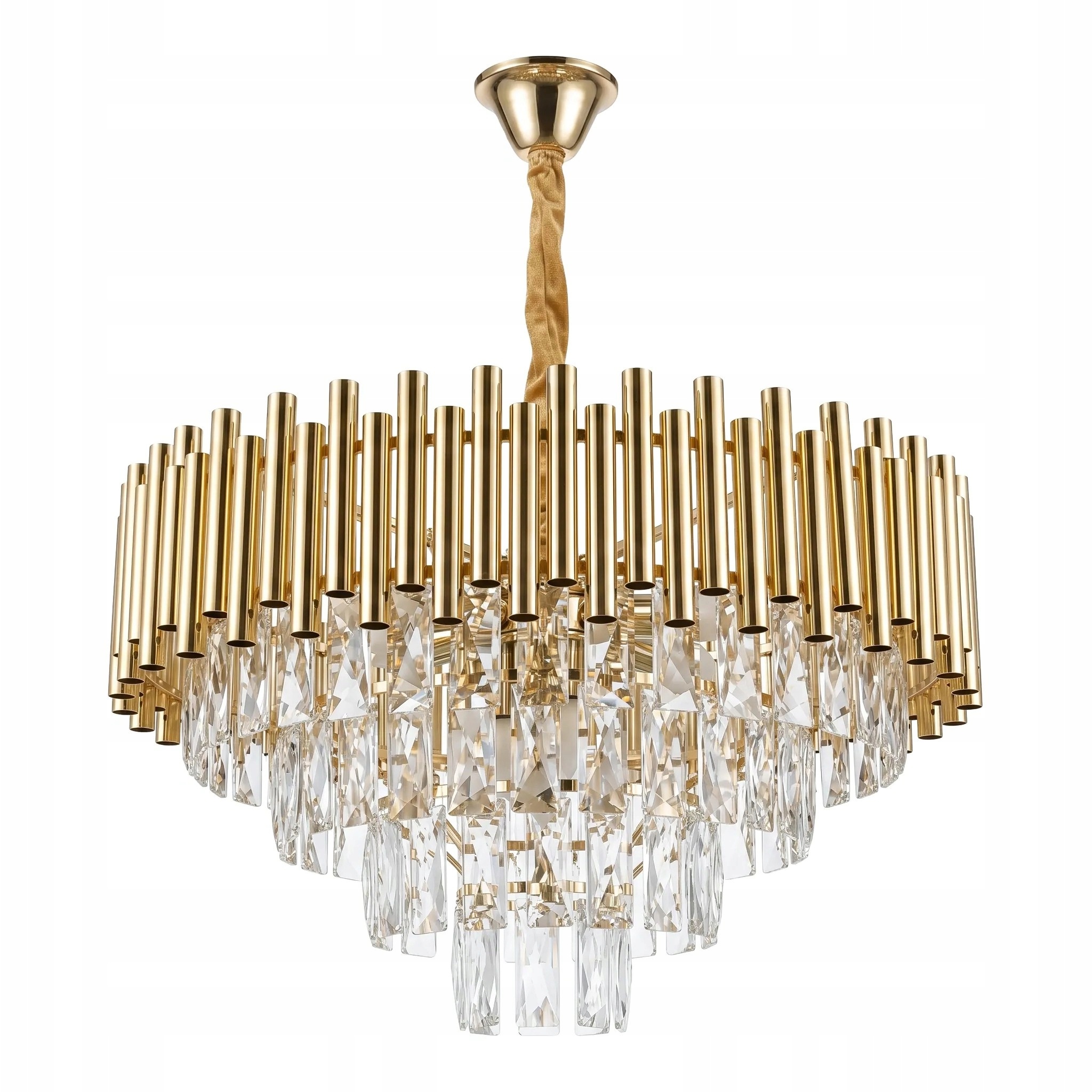 Závěsná lampa Exkluzivní kulaté zlaté sloupky 9 bodů E14 Toolight