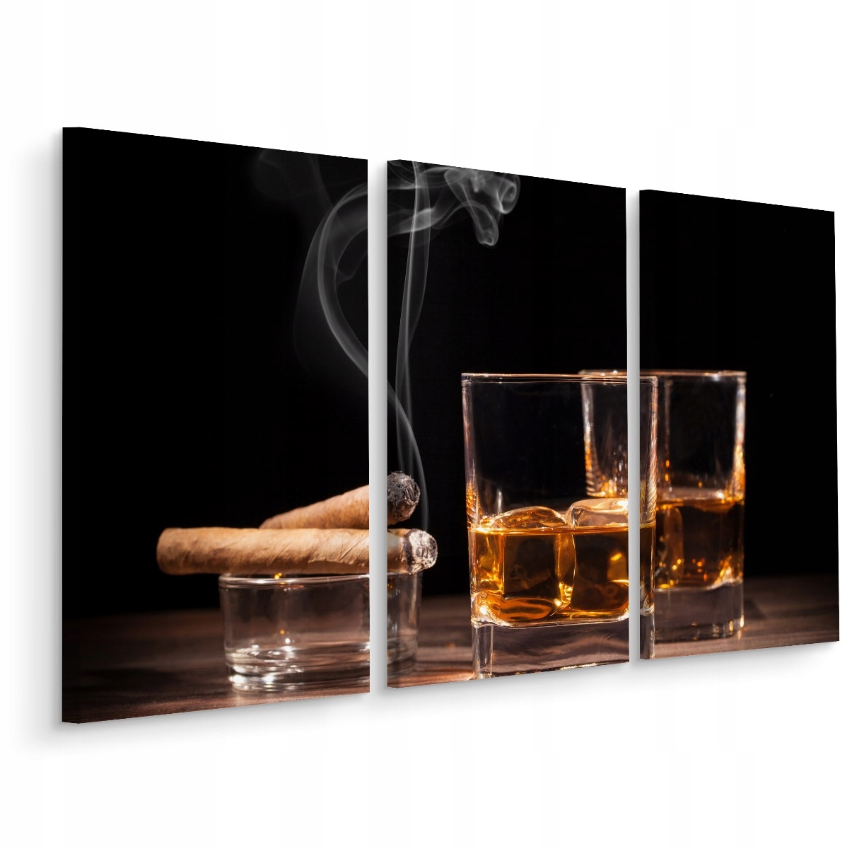 

Obraz 3-Częściowy Szklanki Whisky Z Lodem 120x80