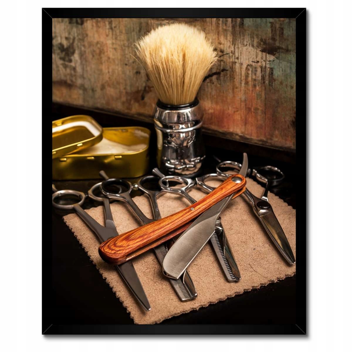 Plakáty v rámu 40x50 Břitva na vousy barber