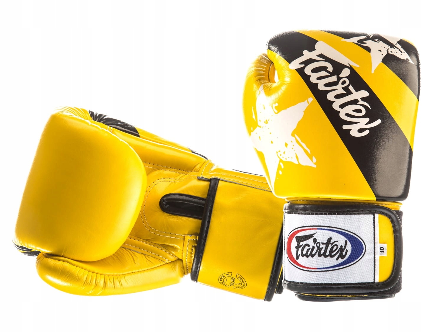 Boxerské Rukavice Fairtex BGV1-N (žlutá/černá) „Nation Print“ – 14oz