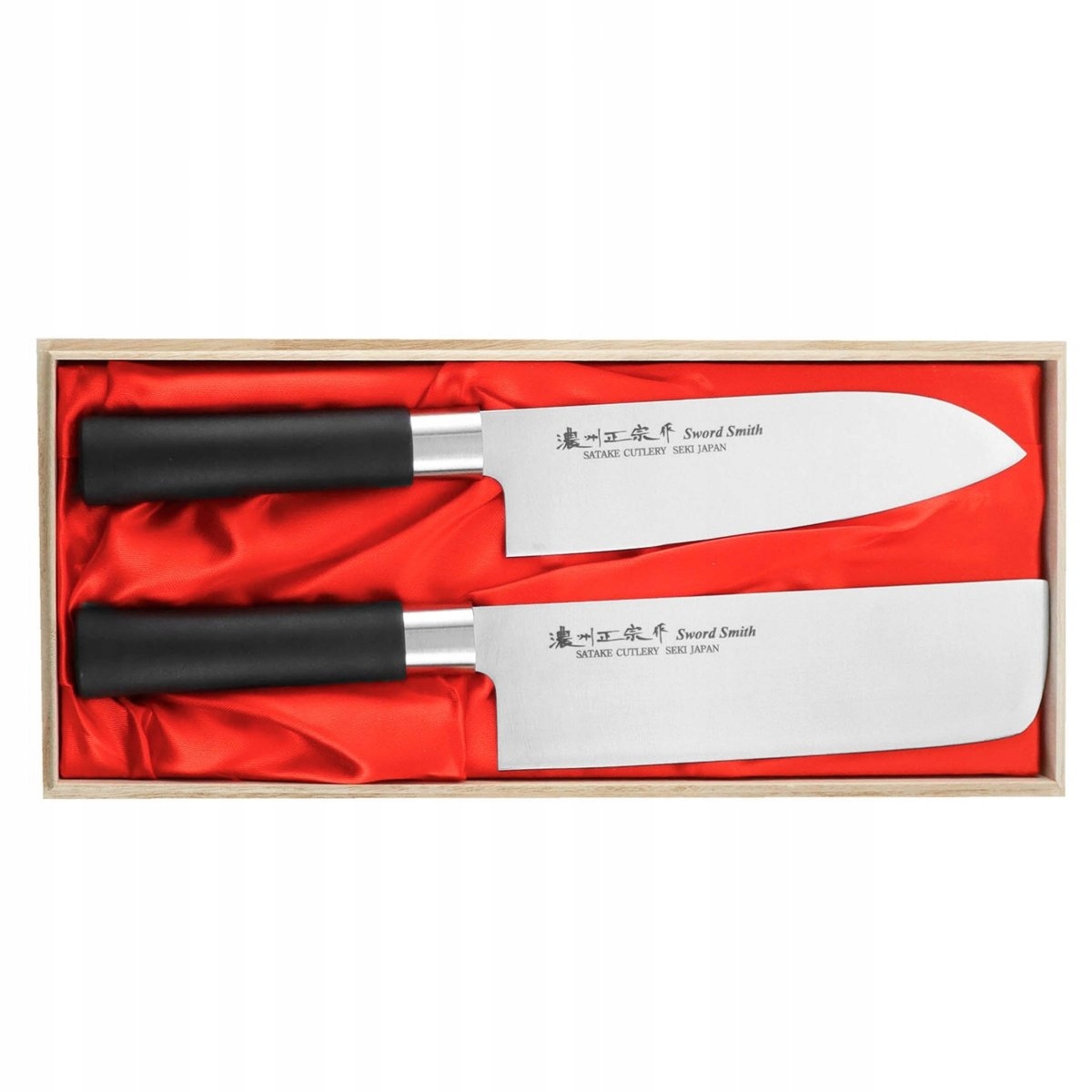 

Satake Saku Pp Zestaw Santoku+Nakiri w drewnianym