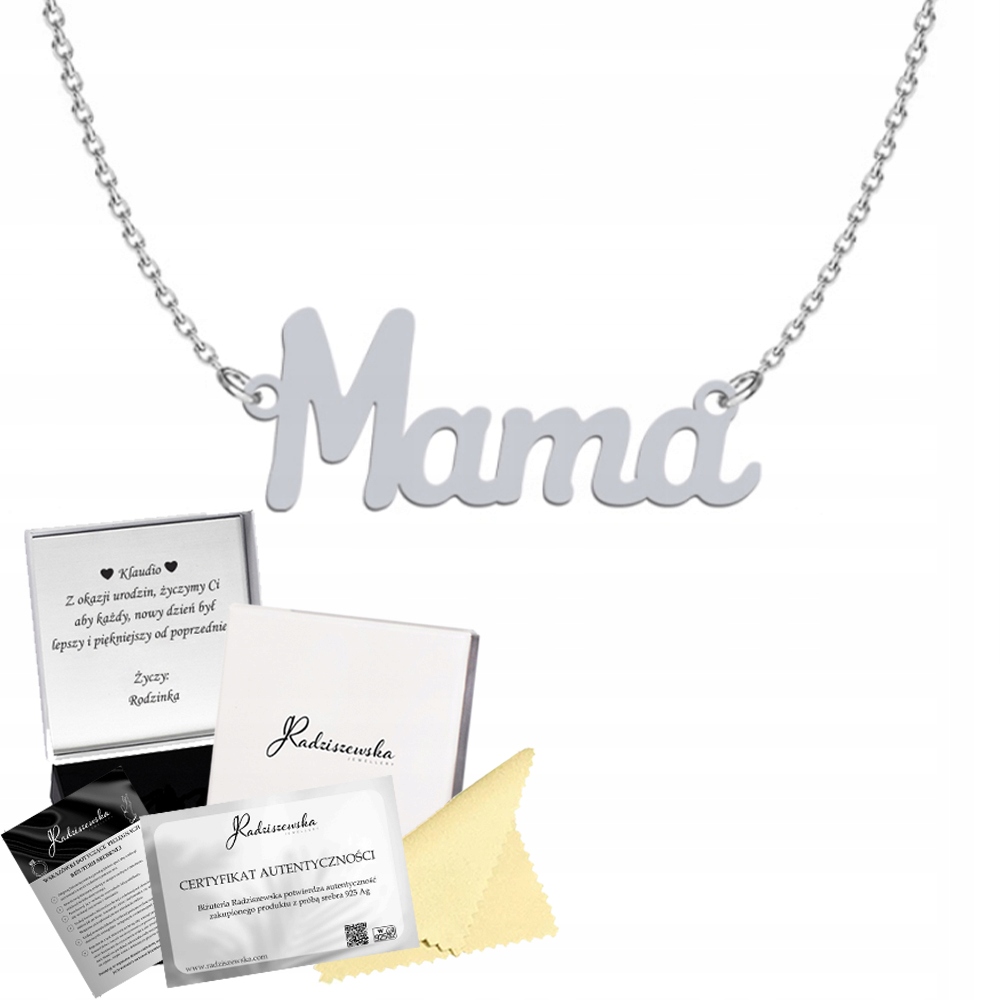 Náhrdelník Pro Maminku Nápis Mama Stříbro 925 Dárek Řetízek Přání Bonus