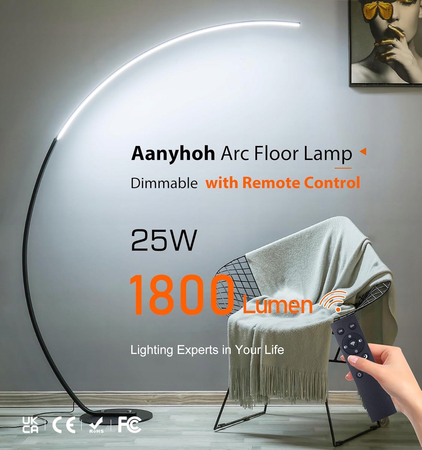 Lampa Podłogowa Stojąca biała nowoczesna Led 170cm