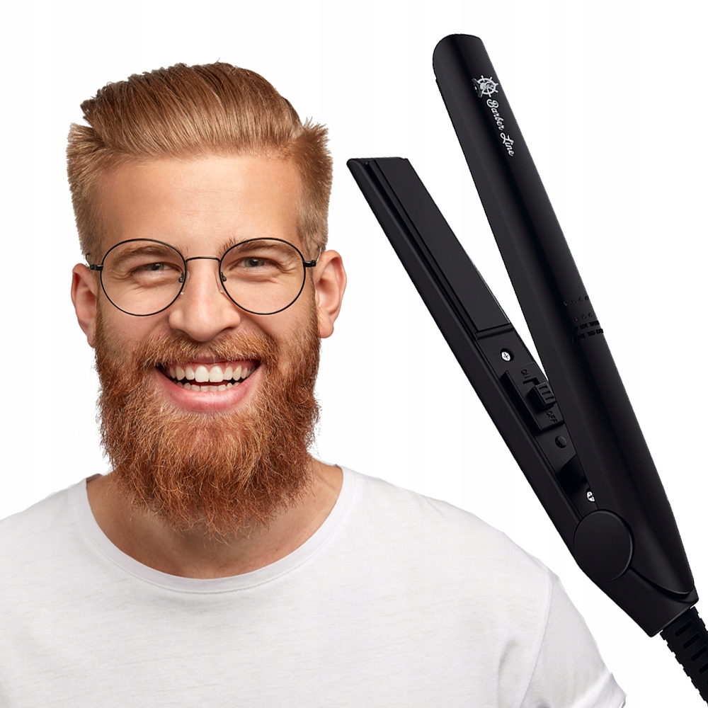 Barberská žehlička na vlasy na vousy, profesionální Mini