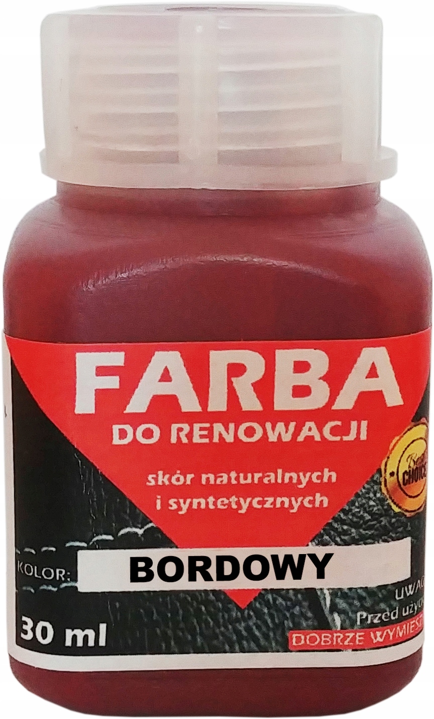 

Renowacja Skór Tapicerki Farba Lakier Bordowy 30ml