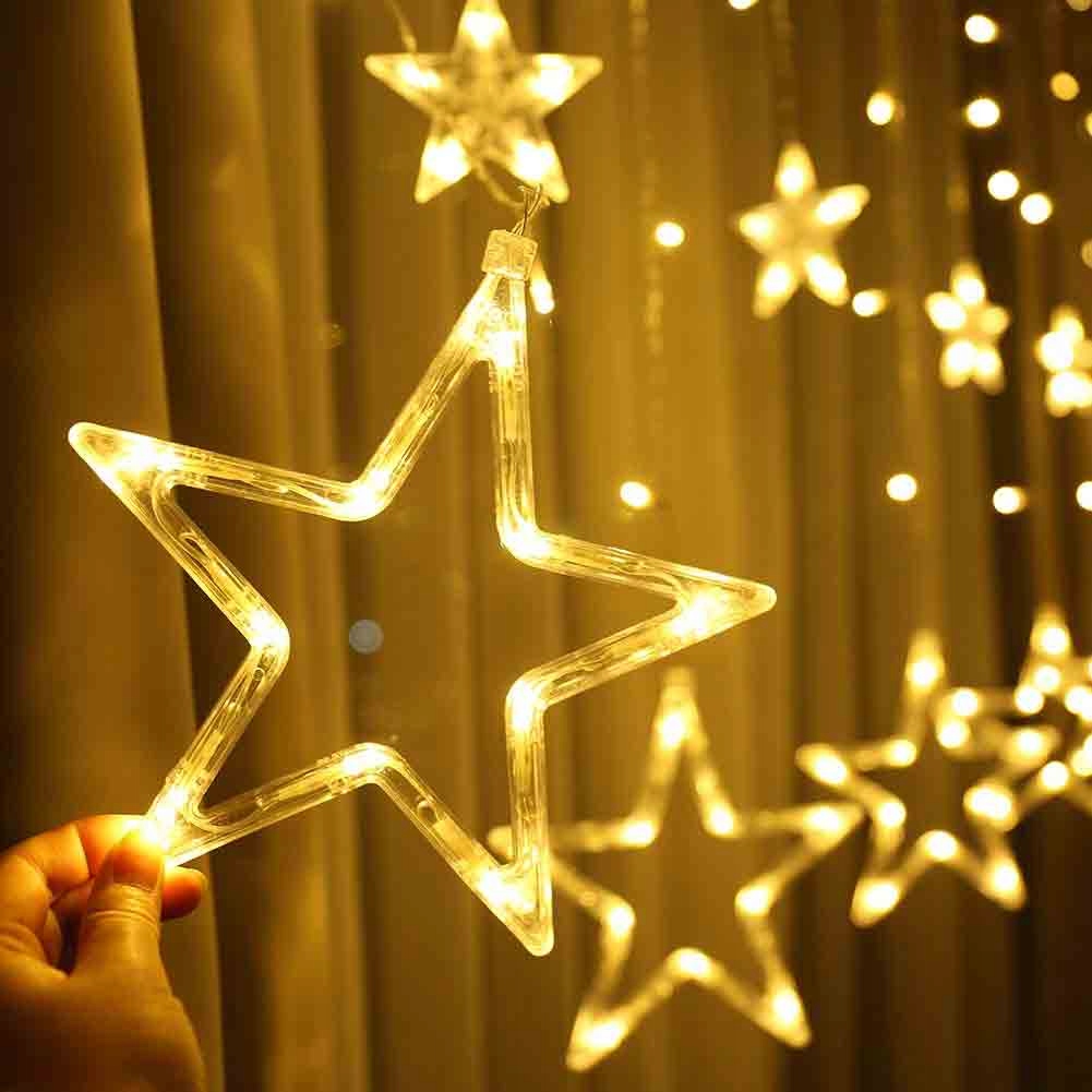 

Kurtyna Lampki Gwiazdy Girlanda Świetlna Led Sople