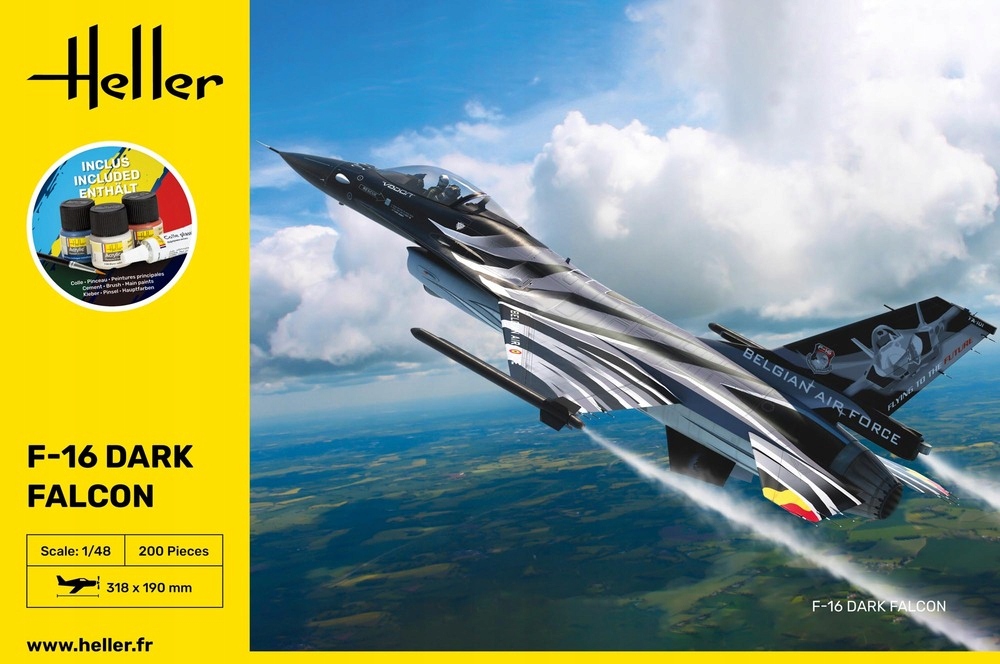 Starter Kit F-16 Dark Falcon Heller 35411 v měřítku 1/48