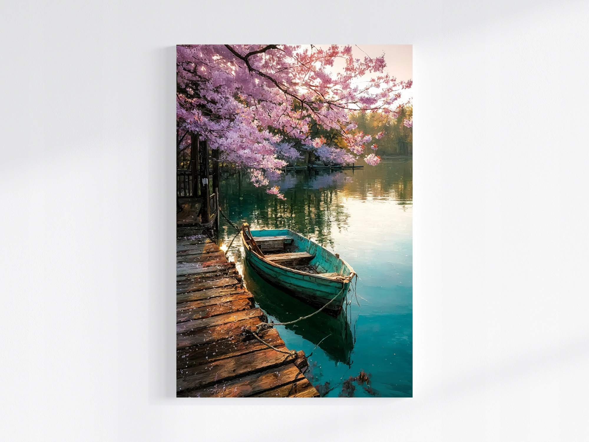 Obraz Na Plátně Canvas Krajina Jezero Přístav Most Loď Loďka 80x120