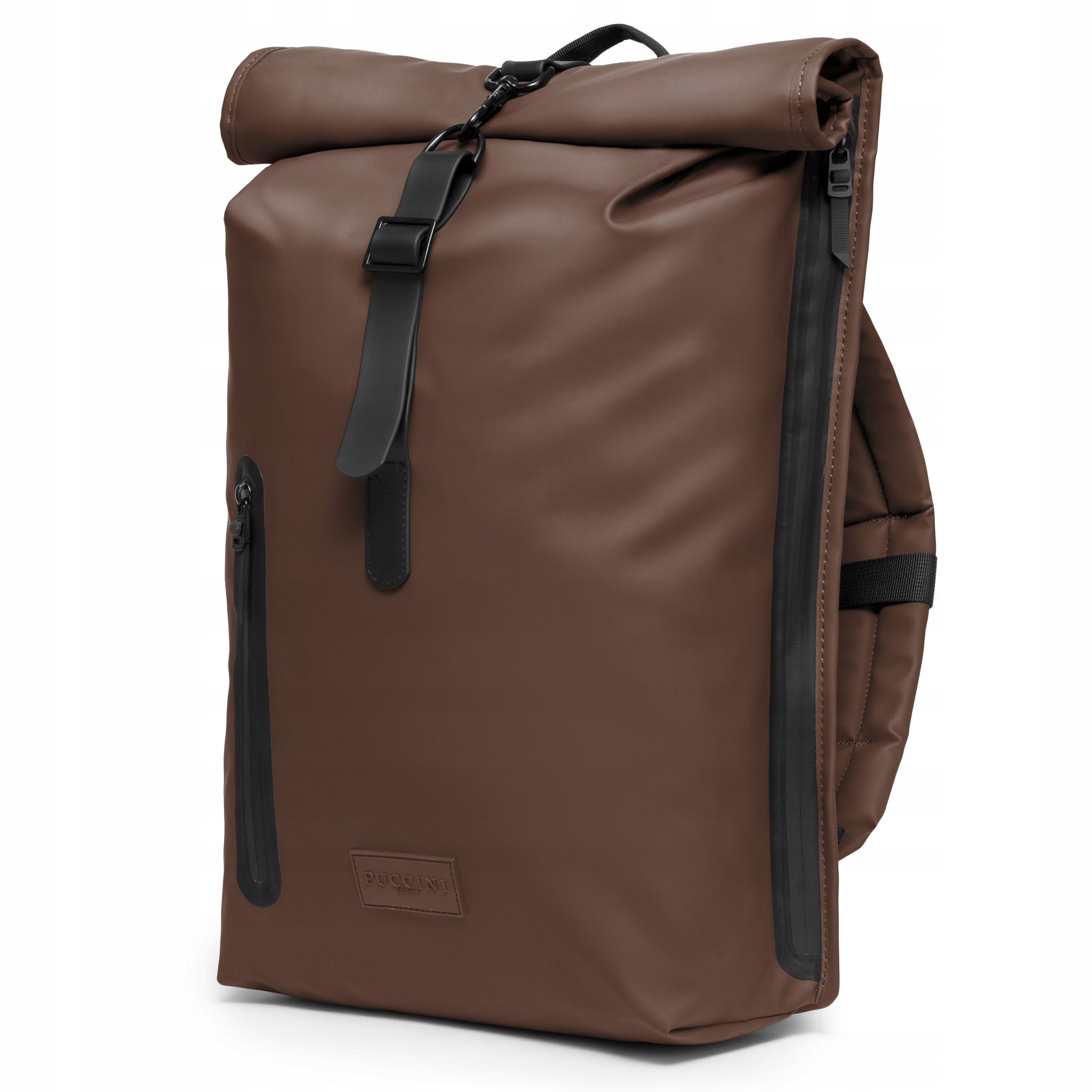 Plecak Miejski Wodoodporny Rolltop Na Laptopa 15'' Brązowy Puccini PM9030-2