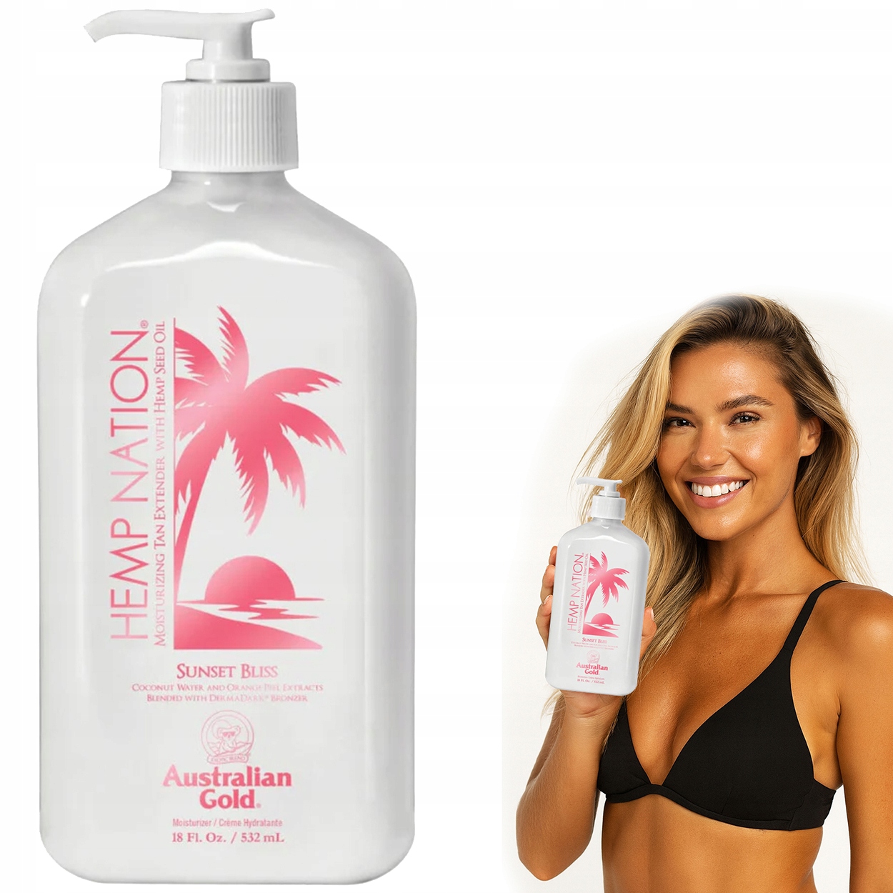 Prodlužující balzám proti opálení Hemp Nation Sunset Bliss Tan Extender 535 ml