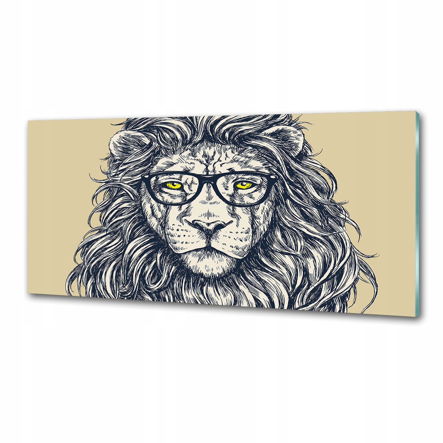 Panel dekor sklo Lev hipster 125x50 cm Lepidlo