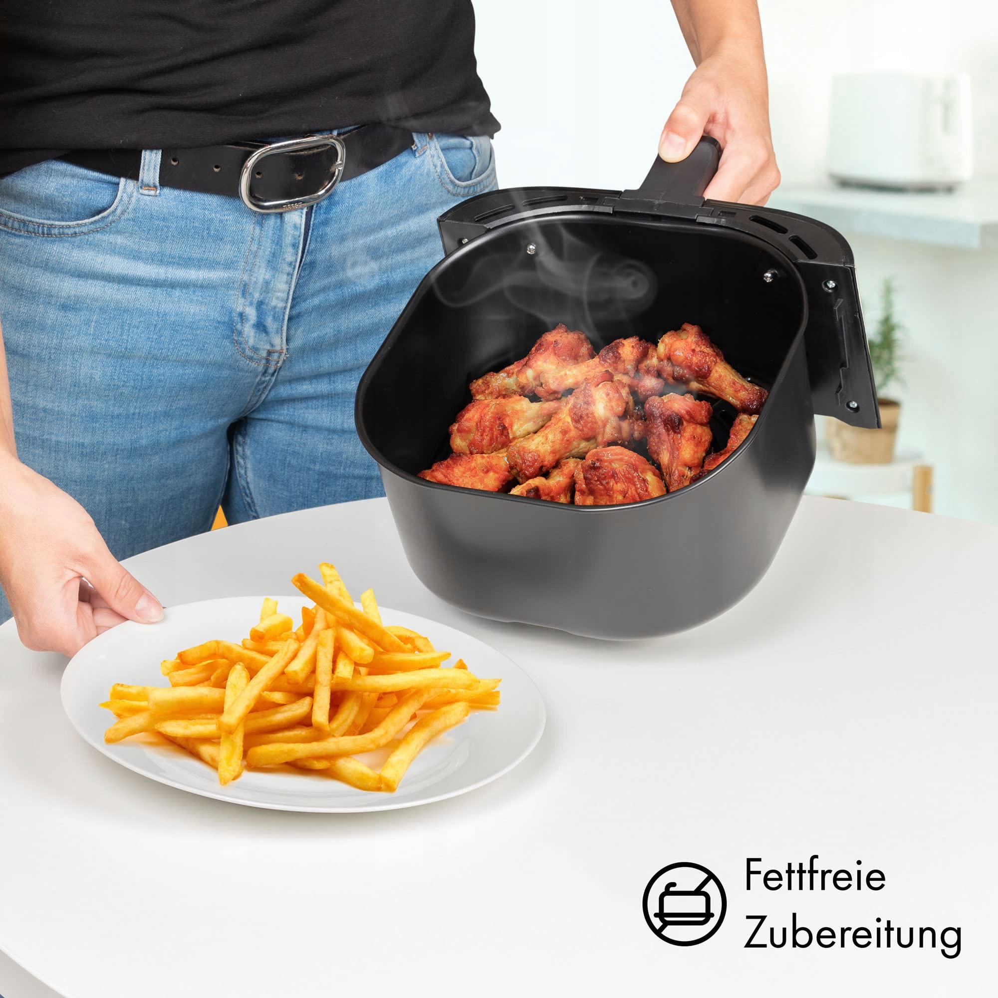 CLATRONIC Frytkownica Beztłuszczowa XXL 5L Cyfrowy Airfryer 8 Programów — miniatura 9