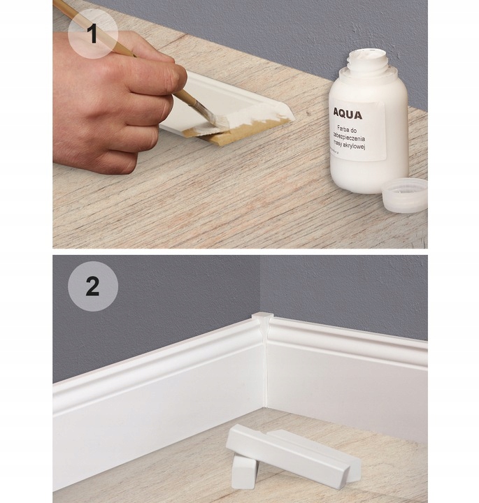 NAROŻNIK 8 cm LISTWA PRZYPODŁOGOWA BIAŁA COKÓŁ MDF Wysokość 85 mm