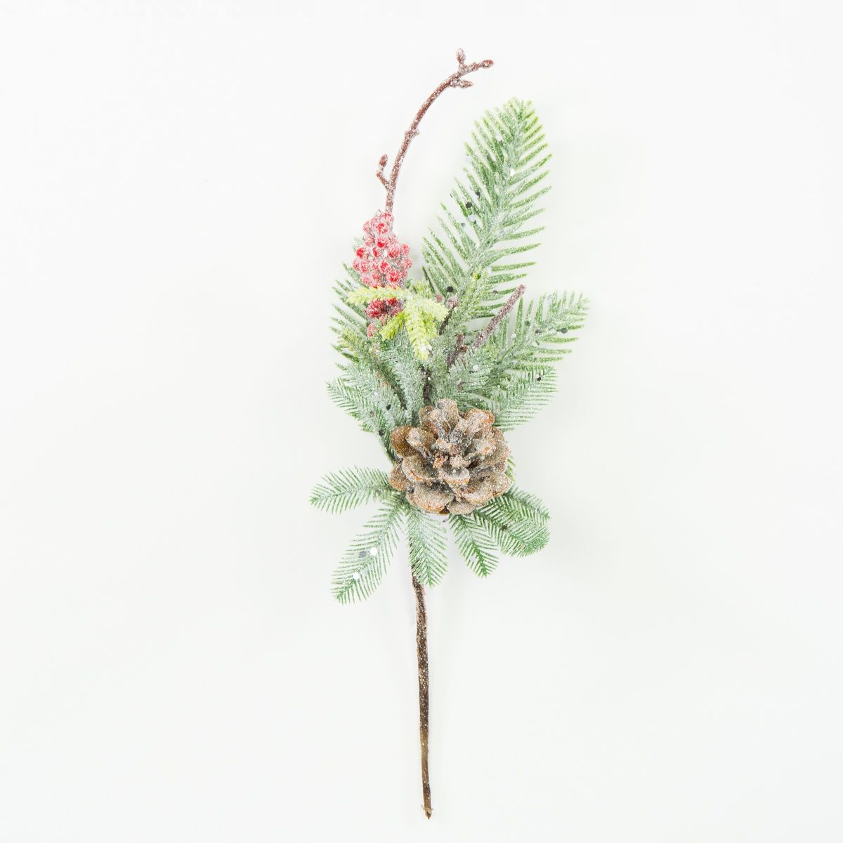 

Gałązka Świąteczna Śnieg Szyszka Jarzębina 18 CM