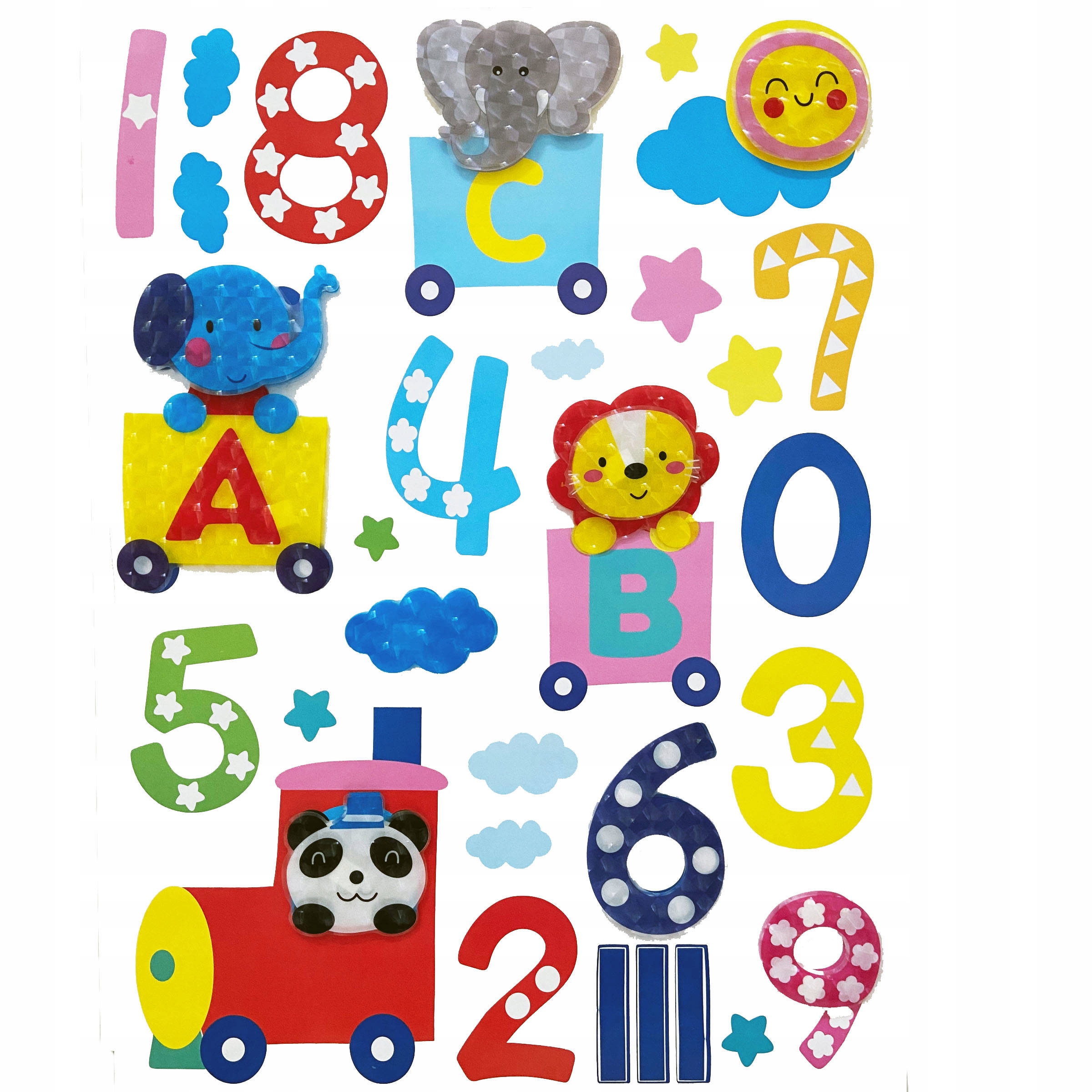 

Naklejki 3D Na Ścianę Dla Dzieci Cyferki Zoo Edu