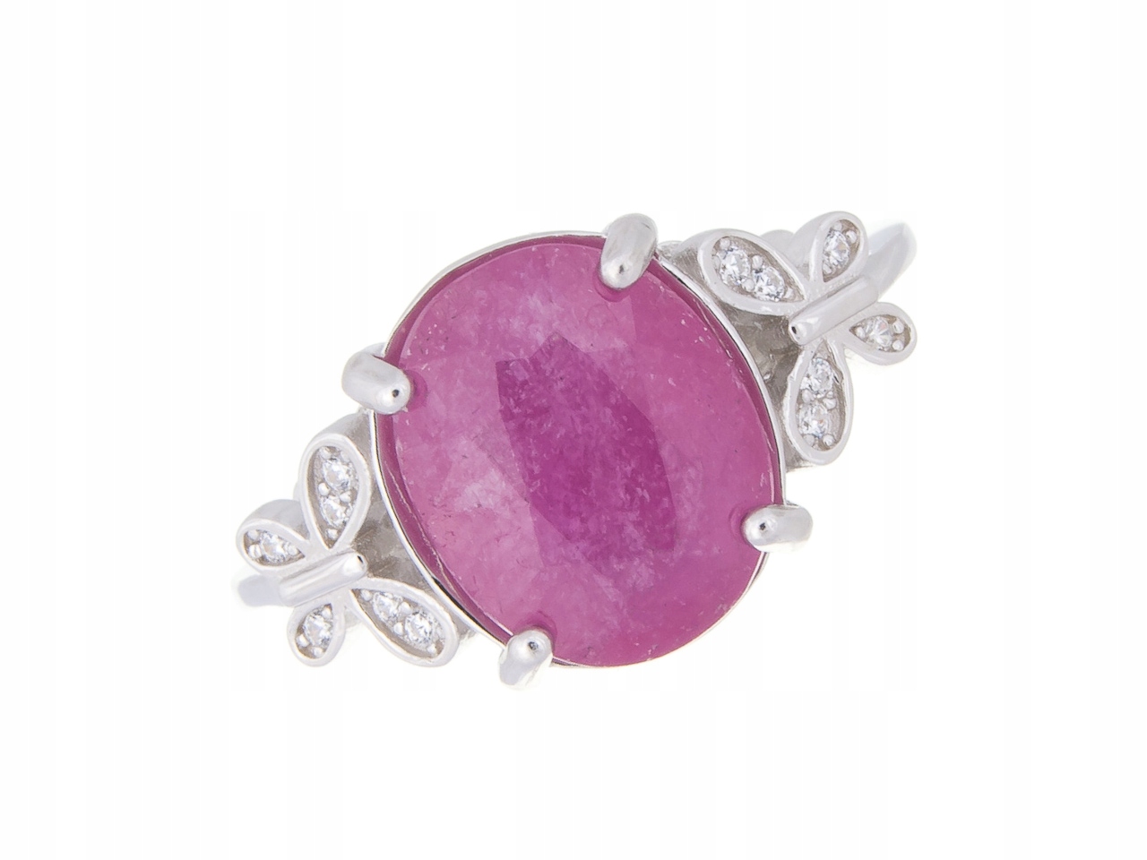 Stříbrný Prstýnek Vel Rubín Přírodní 11X9