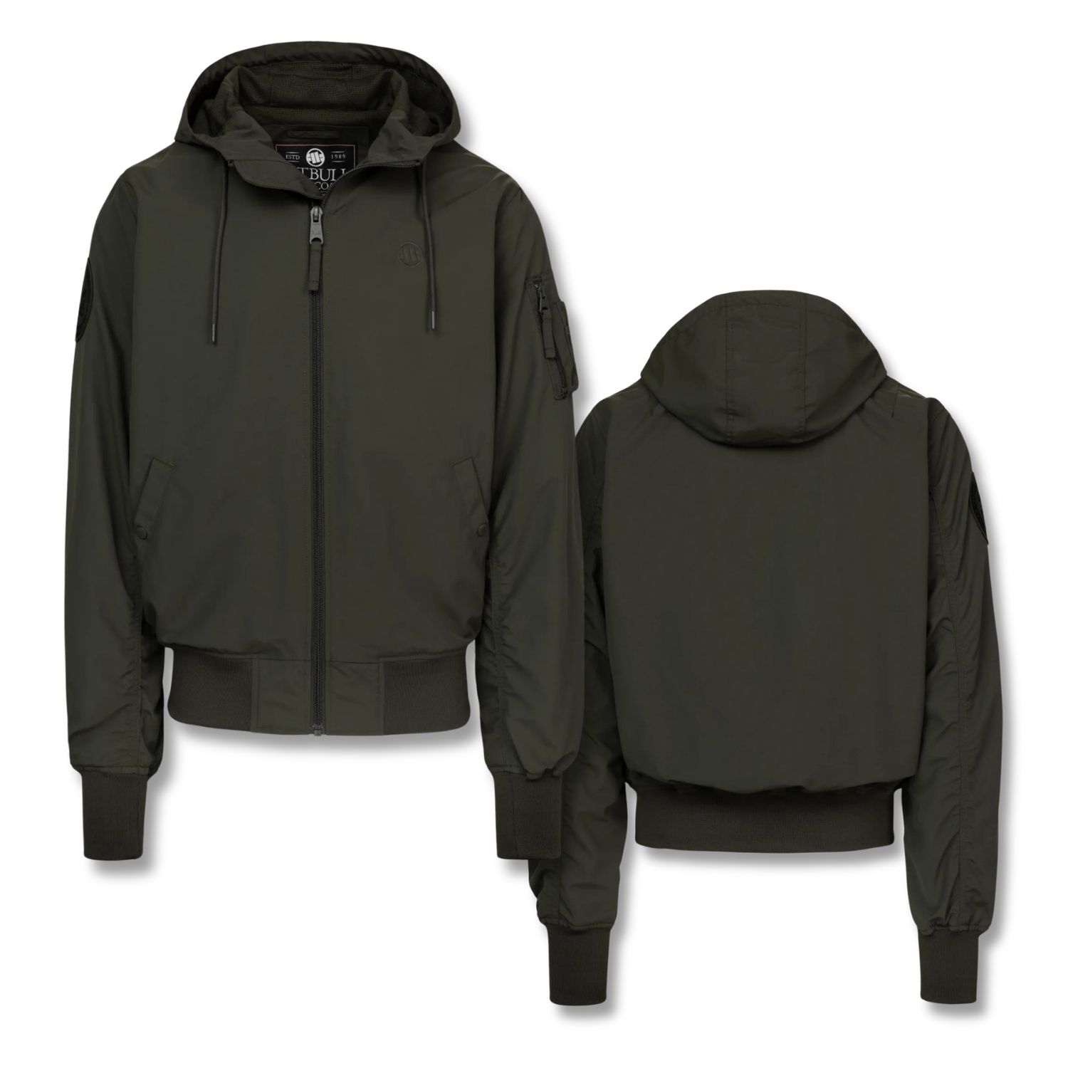 Męska Kurtka bomberka przejściowa z kapturem Pitbull Hooper małe logo XL