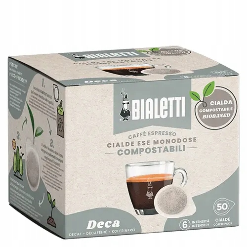 Levně Bialetti Káva sáčky Ese 44 mm Deca 50 padů Bez Kofeinu