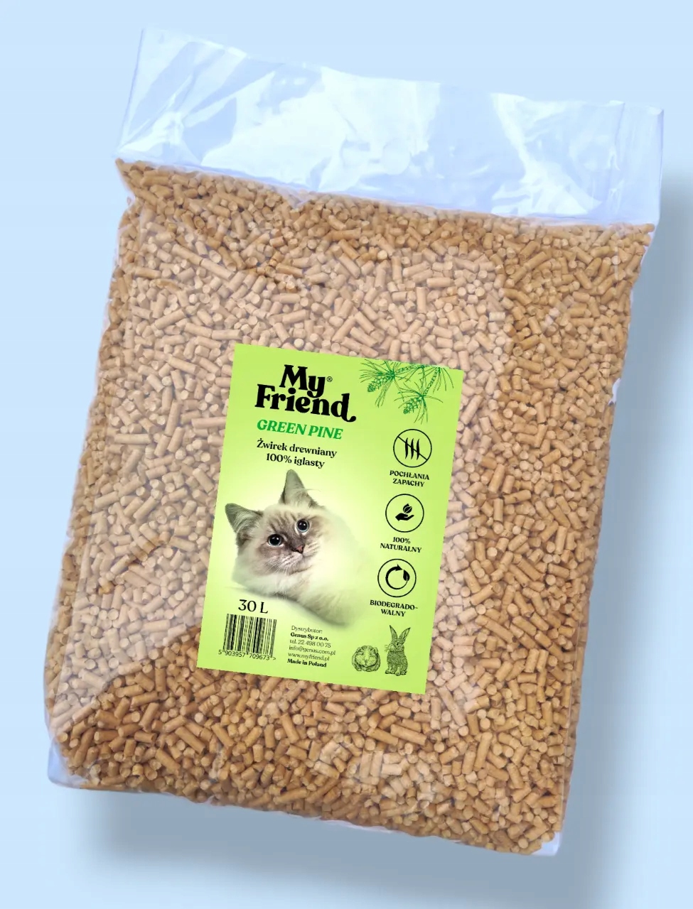 My Friend Green Pine 30L Dřevěný Stelivo Nehrudkující, Světlý, Velmi Savý