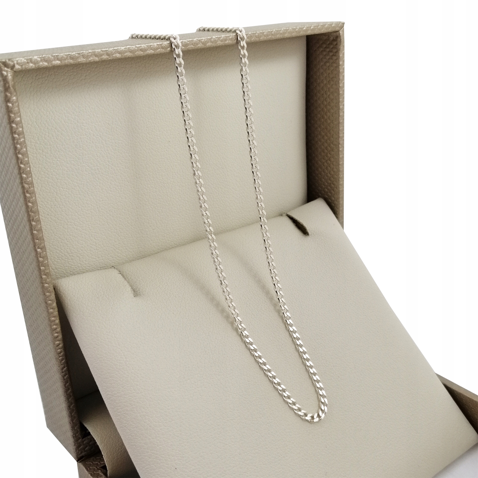 SREBRNY ŁAŃCUSZEK PANCERKA 70 cm/2 mm 925 PREZENT DLA NIEGO FACETA MĘŻA Stan opakowania oryginalne