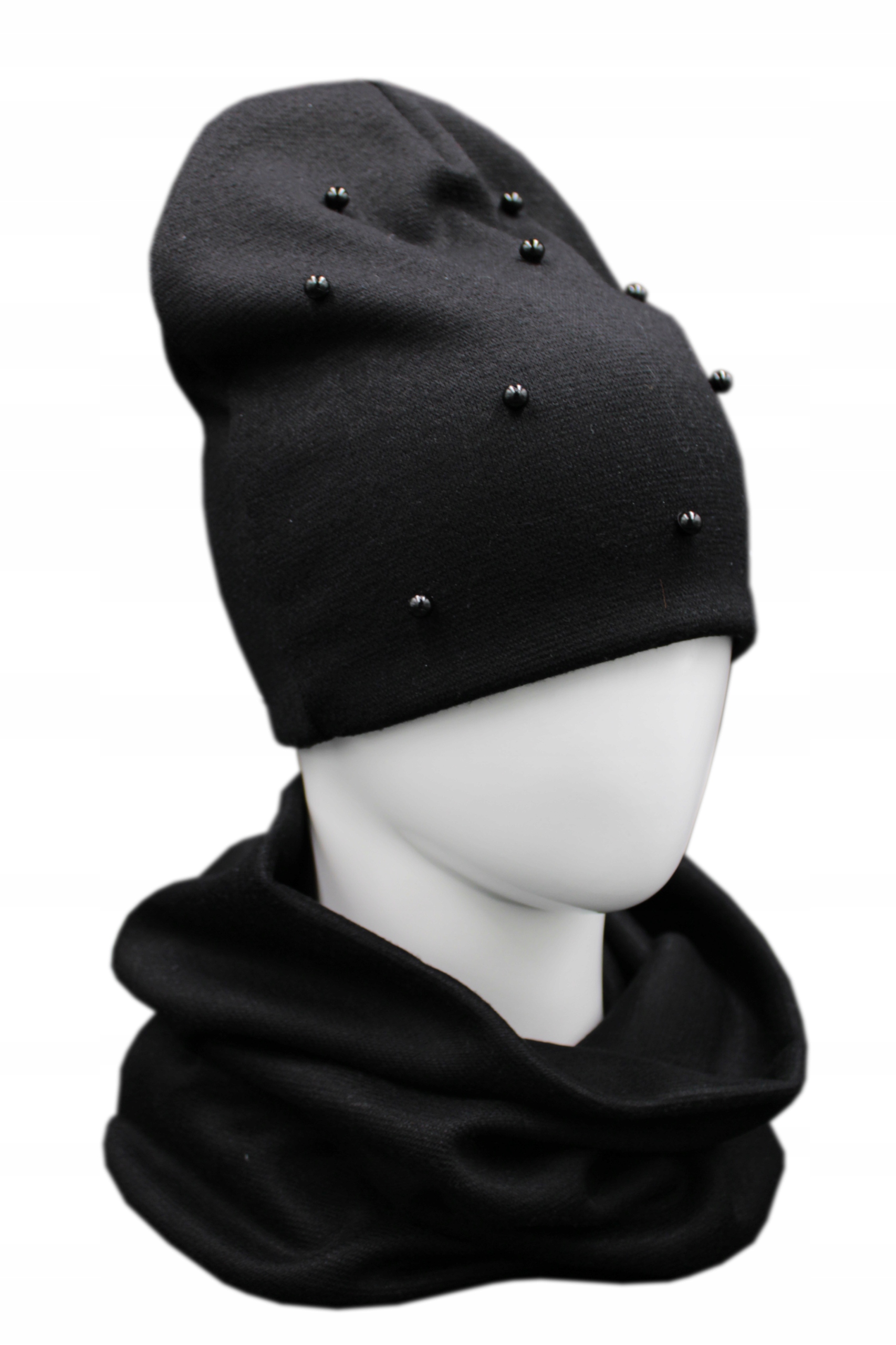 

Komplet Damski Czapka Damska Beanie Wiosenna Perły