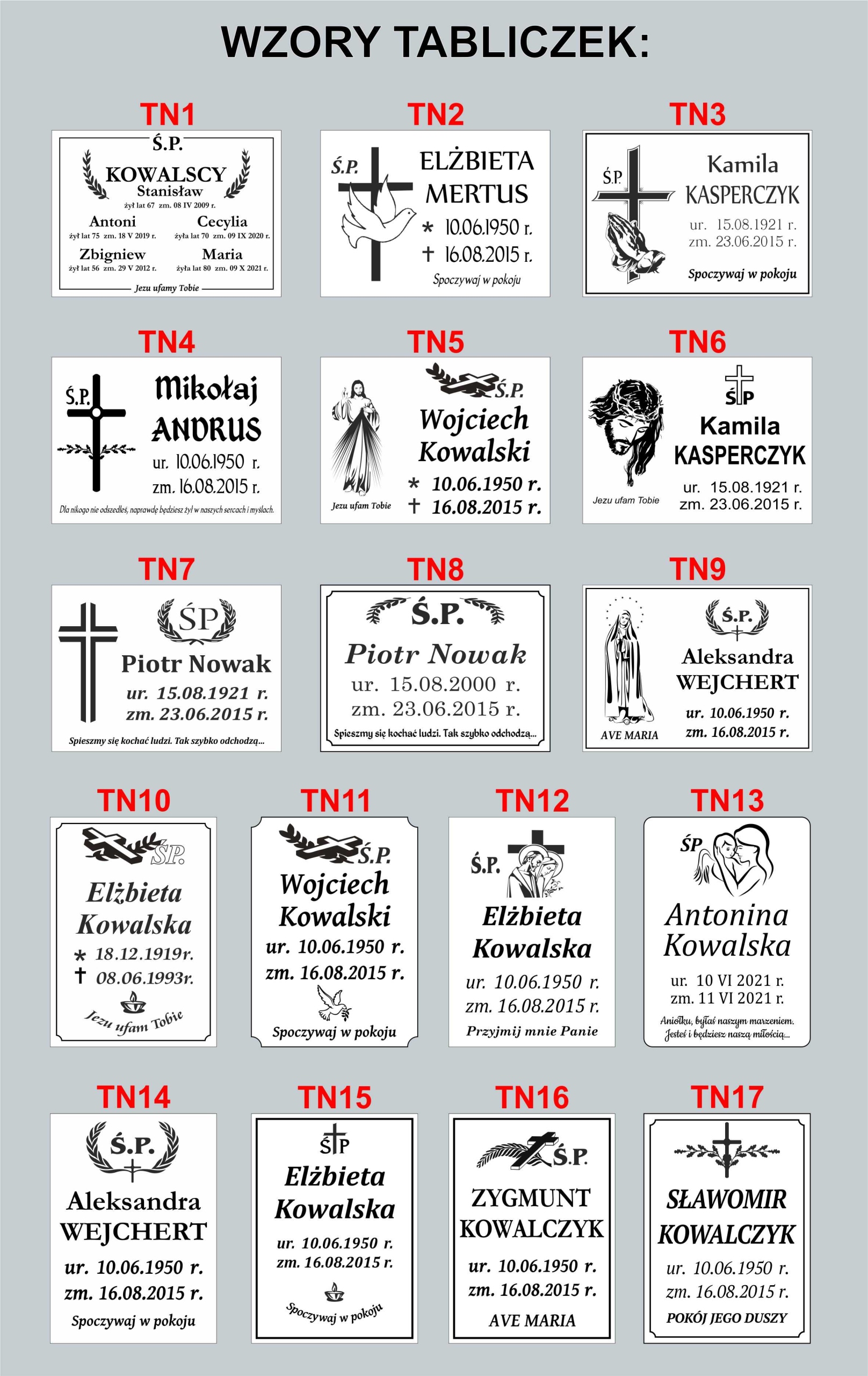 Tablica nagrobna tabliczka na grób 29x21 cm Rodzaj tablicy grawerowane