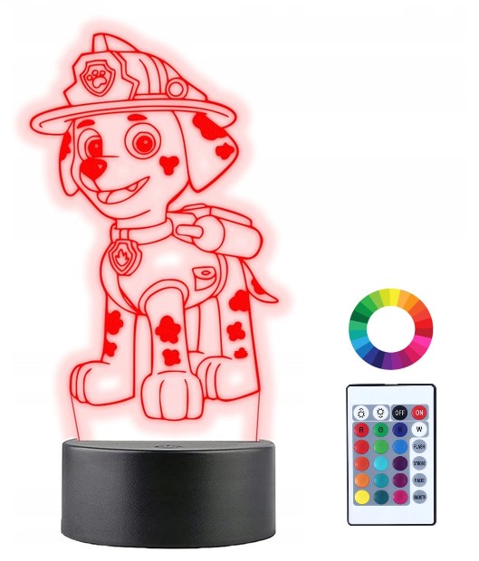 

Lampka Nocna 3D Led Psi Patrol Marshall