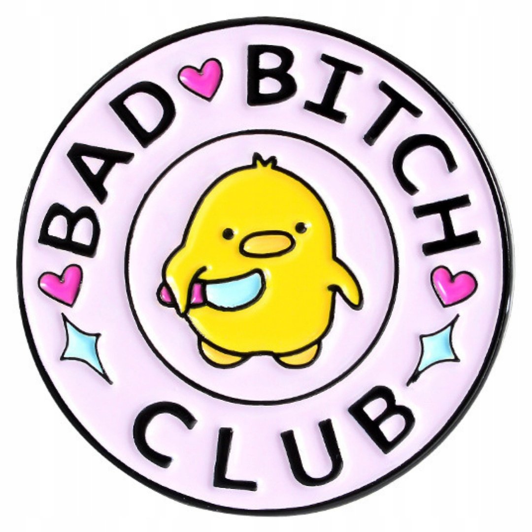 Przypinka Metal Bad B*ich Club Kaczka z Nożem Pin