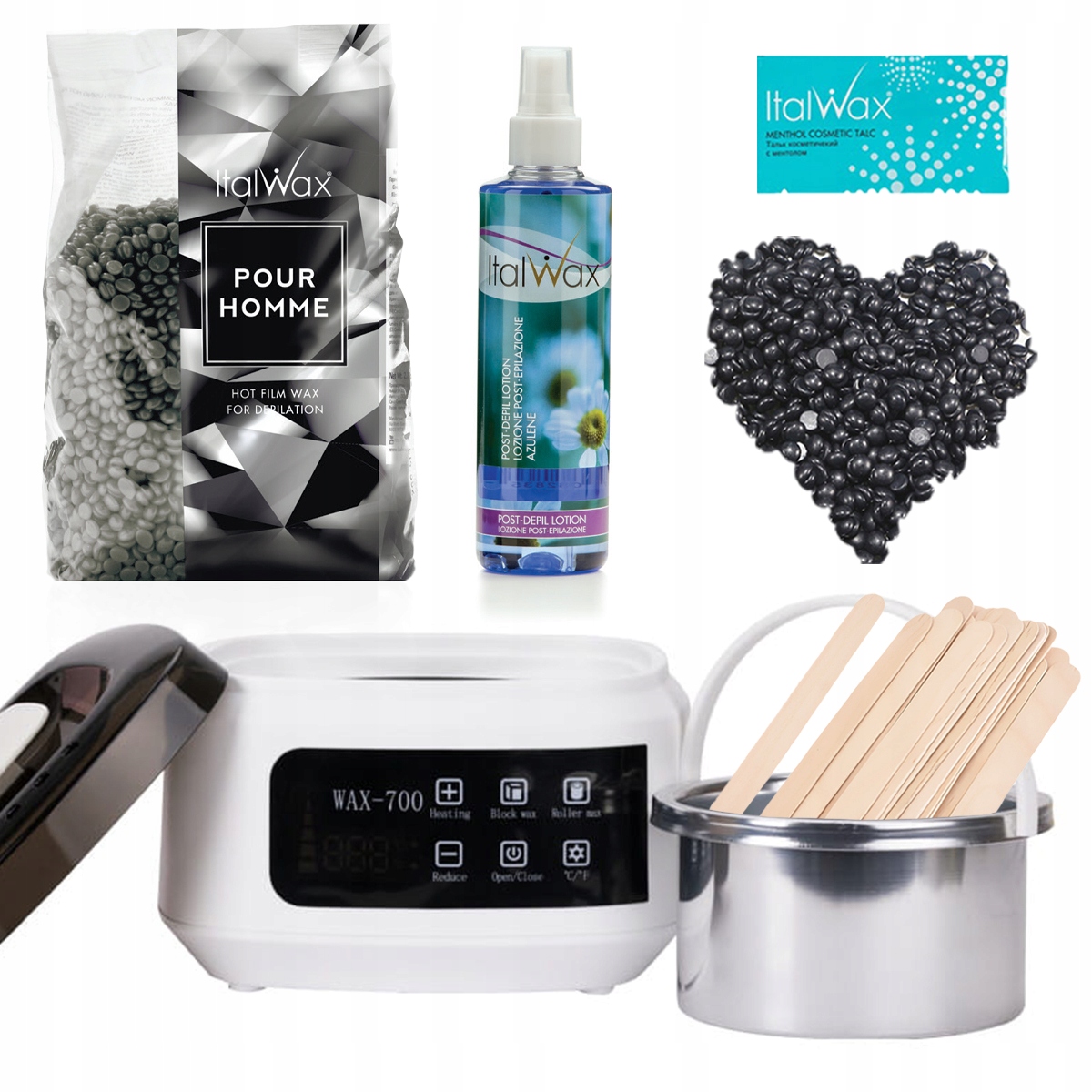 

Zestaw Wosk Black 1kg Podgrzewacz Depilacja Talk