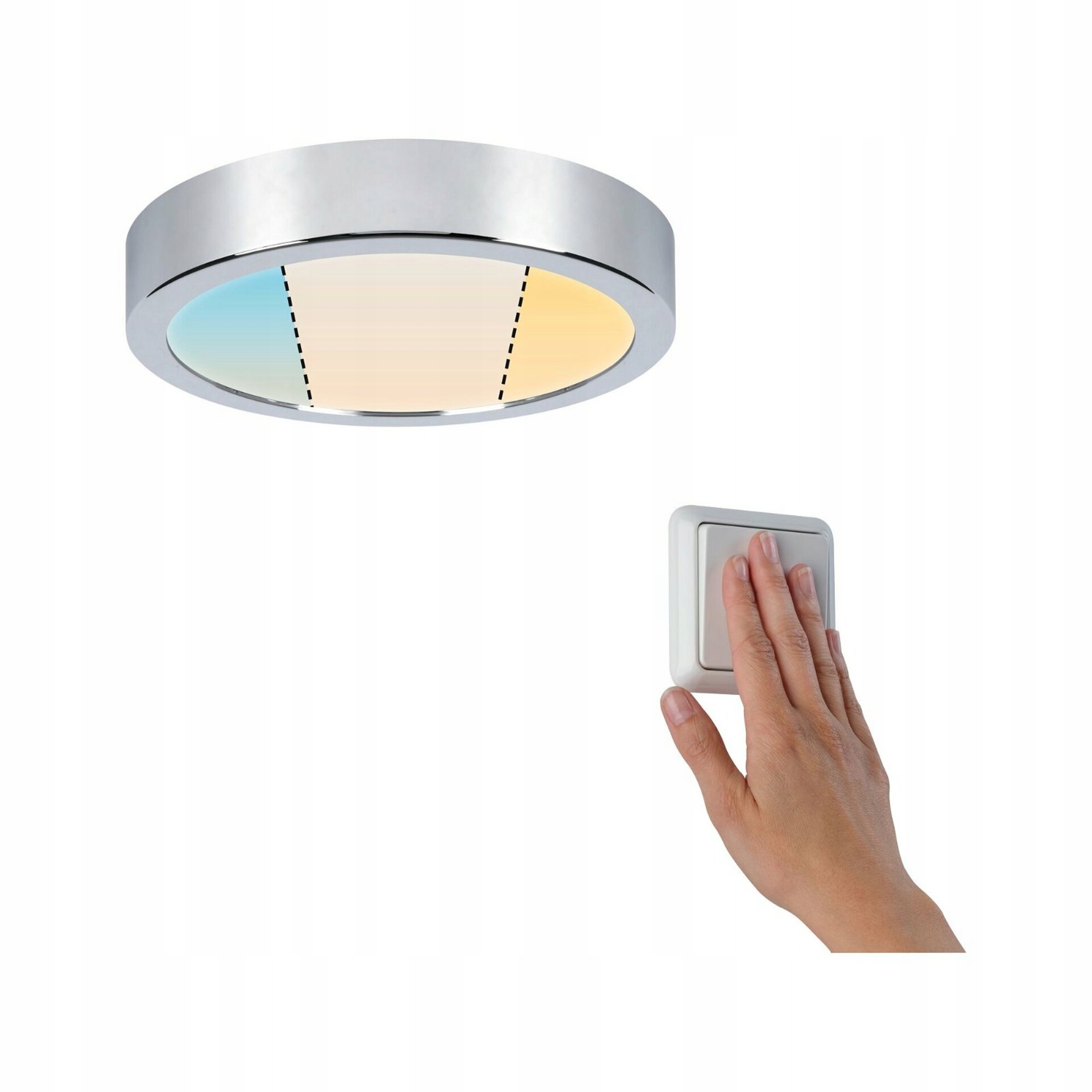 Paulmann Led panel Aviar 13W chróm, WhiteSwitch, IP44, kruhový, 2700-6500K