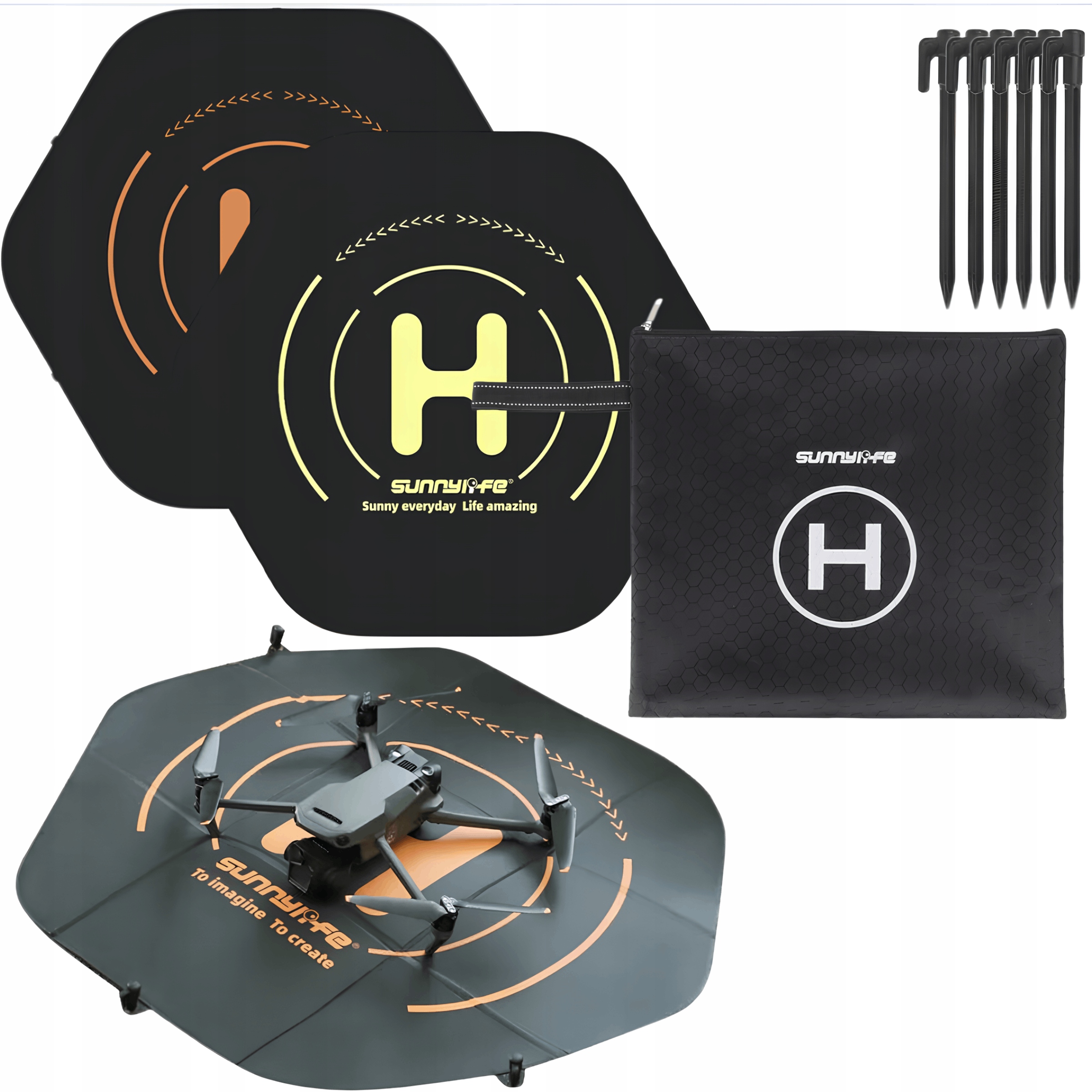 Sunnylife Voděodolná podložka Dvoustranné přistávací místo pro drony Dji Heksagon 80 cm