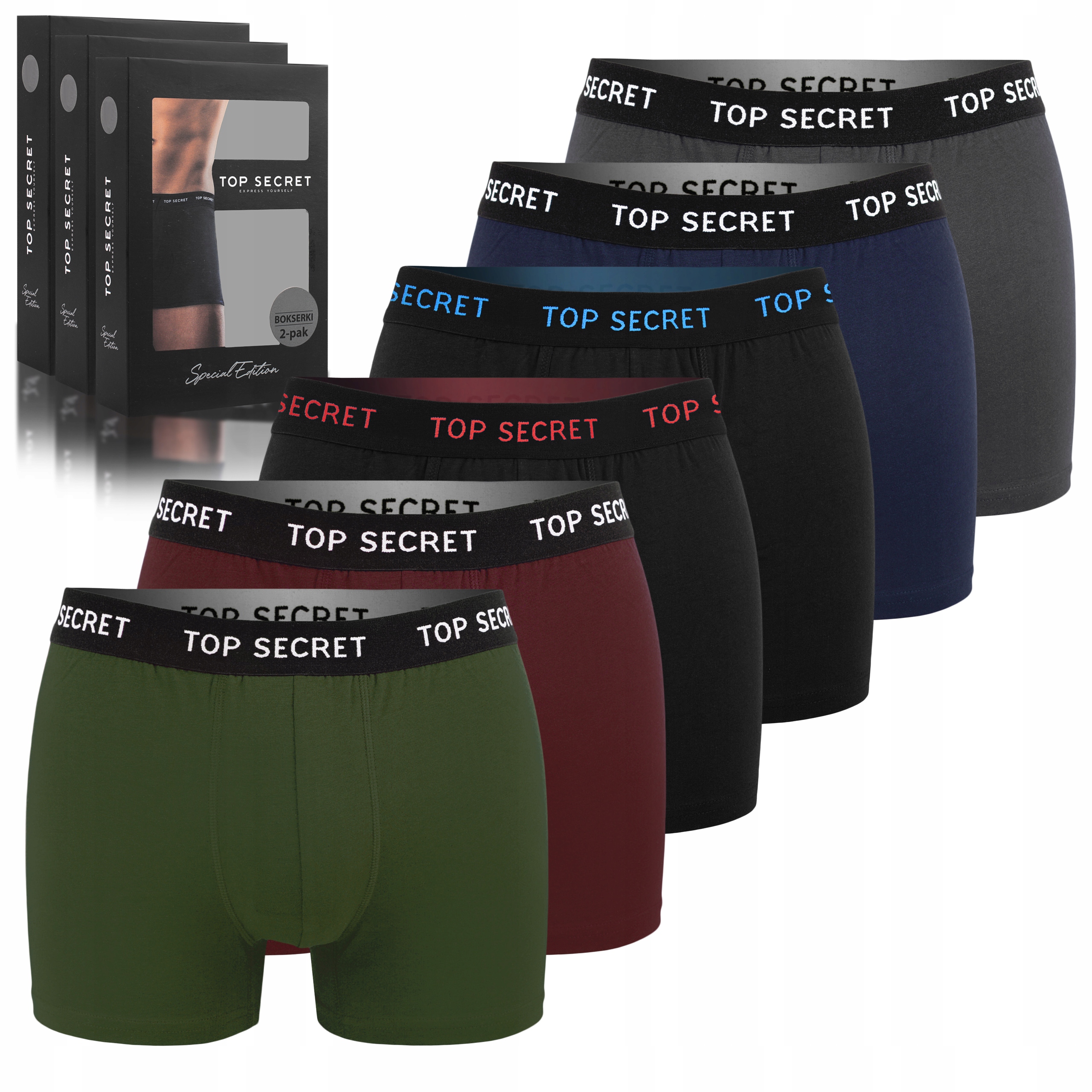 Top Secret Bokserki Męskie Bawełniane 6pak Rozmiar M