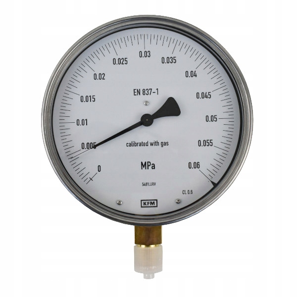 Kontrolný manometer 160, 0-0,06 MPa trieda 0,6