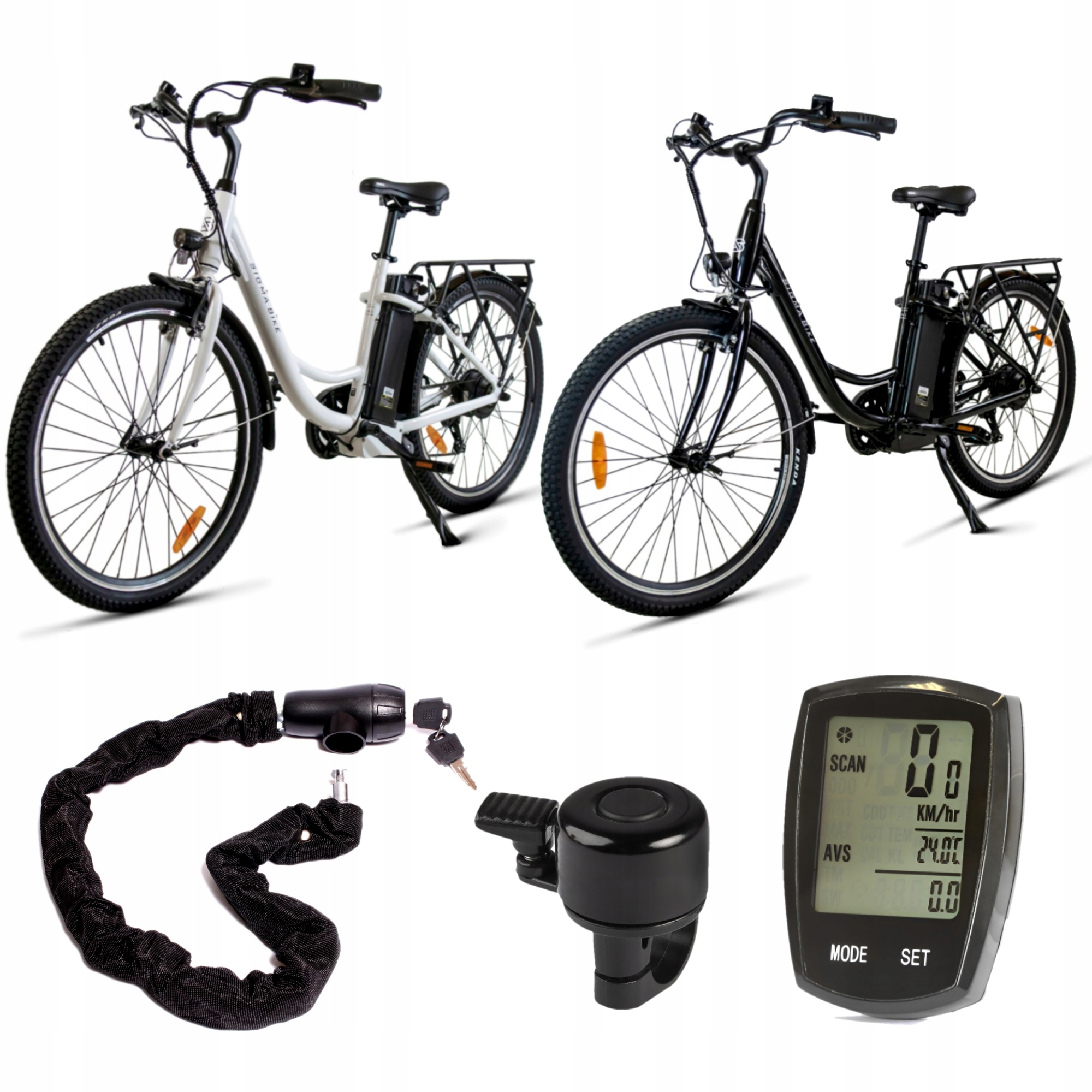 Uniwersalny Rower elektryczny miejski 250W Sigma 26" Rama alum.18" (13 Ah)