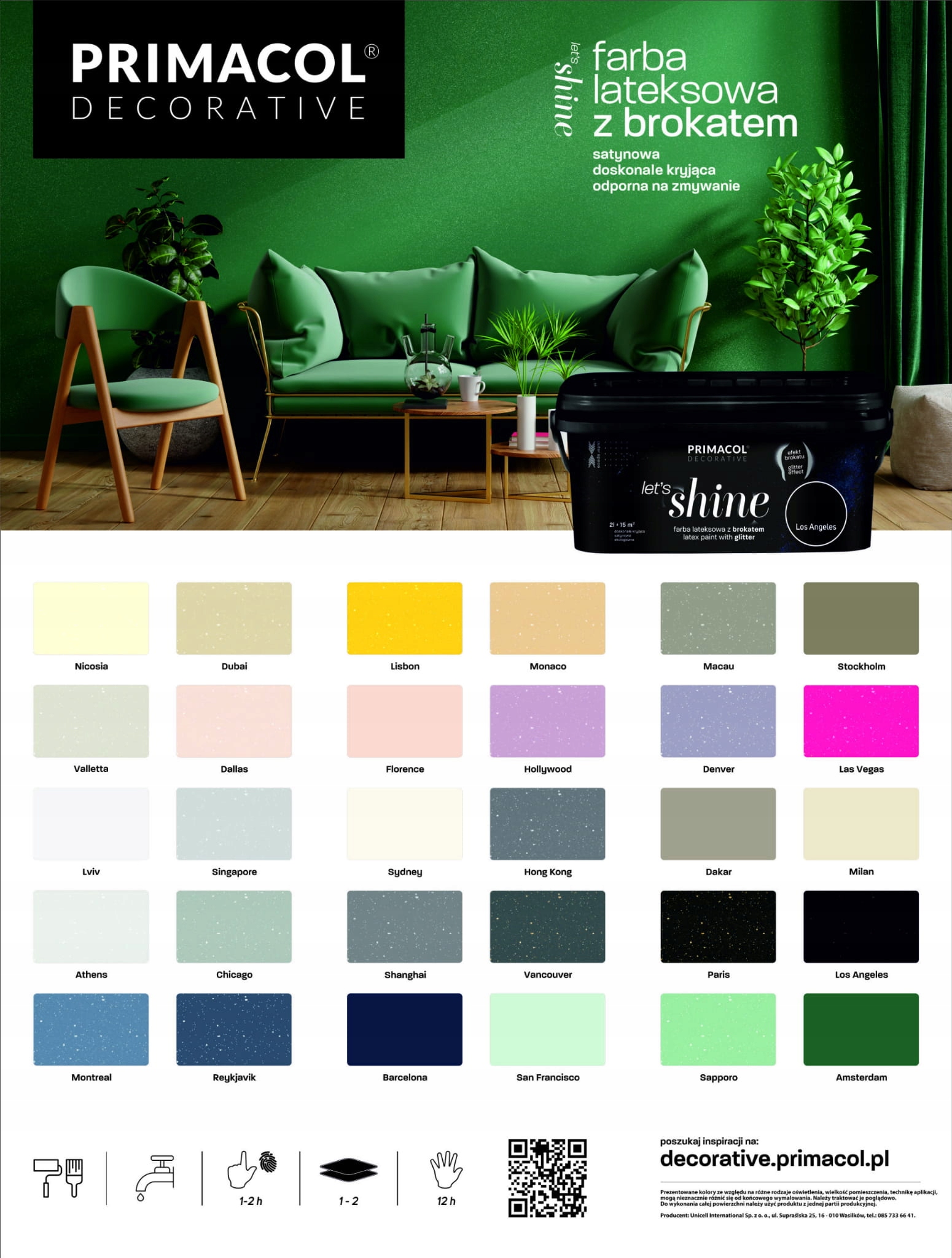 PRIMACOL Farba Let's shine 2 l San Francisco Marka Primacol