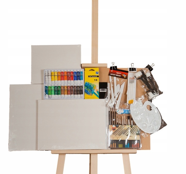 ZESTAW MALARSKI DLA DZIECI DUŻY SZTALUGA FARBY Marka bez marki
