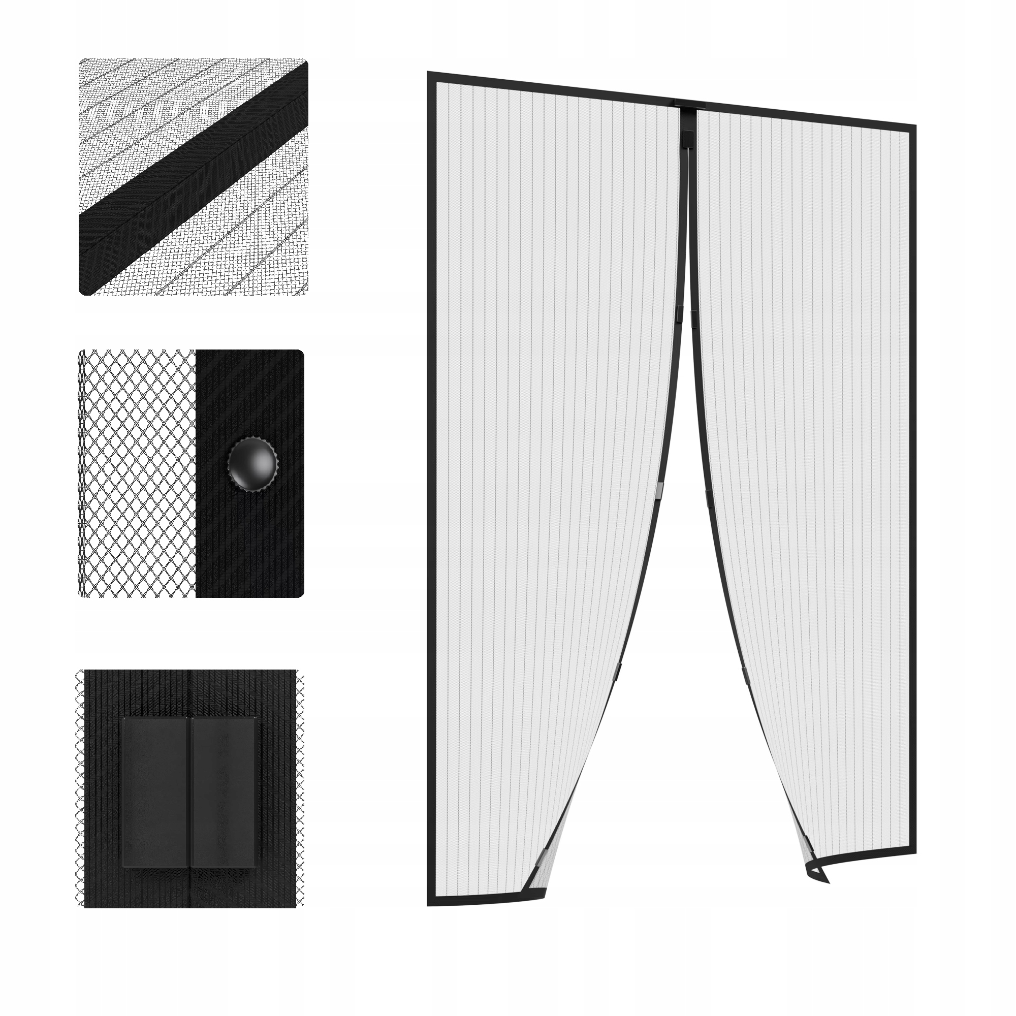 

Moskitiera magnetyczna na drzwi 110x220 Czarny