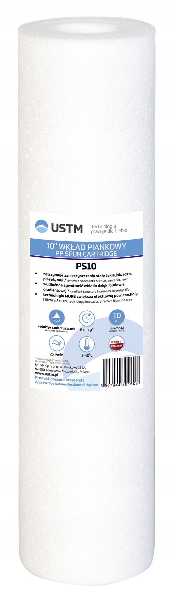 

Filtr Do Wody Wkład 10' Piankowy 10 Mikron PS10