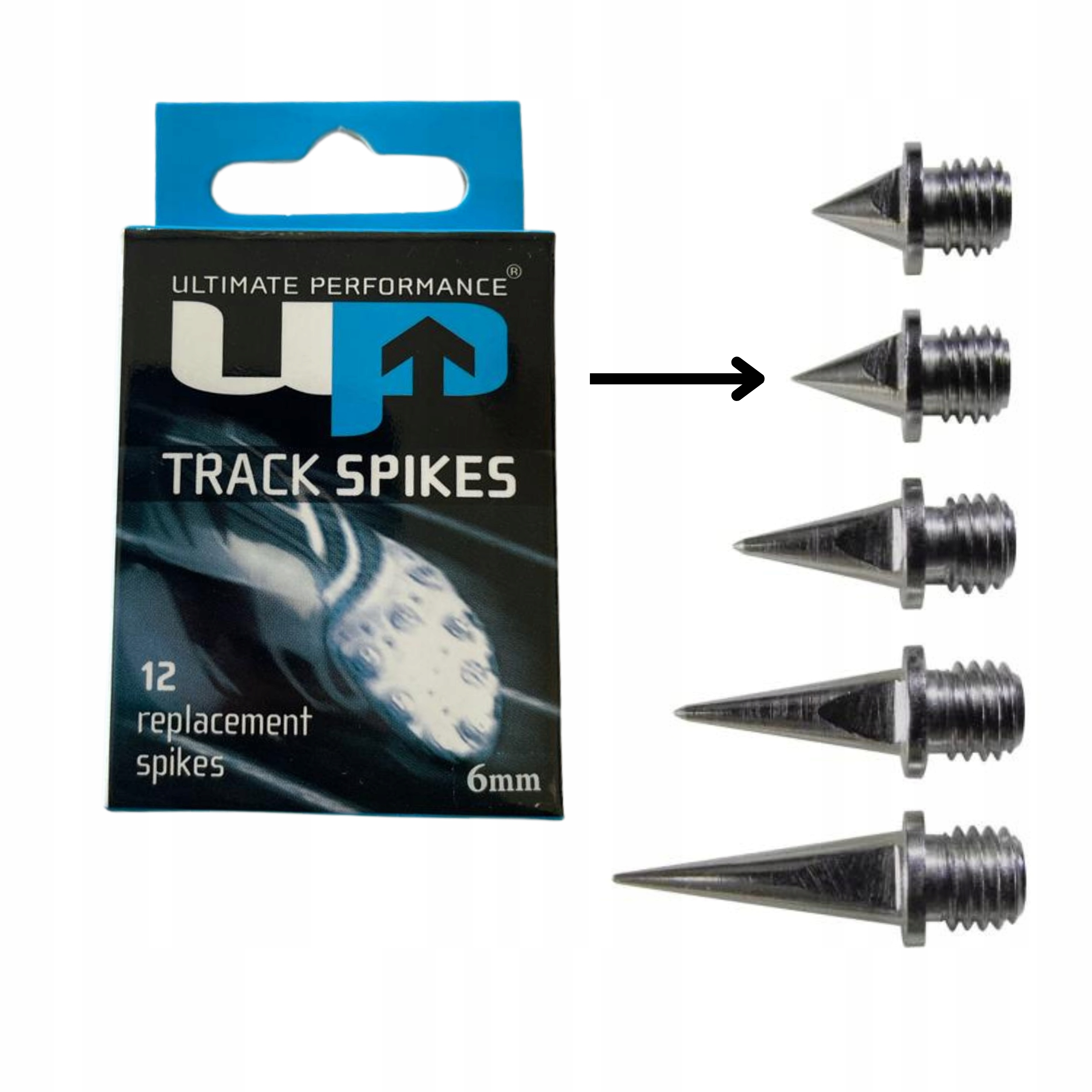 KOLCE DO BIEGANIA DO BUTÓW LEKKOATLETYCZNYCH 6 MM 12 SZTUK UP