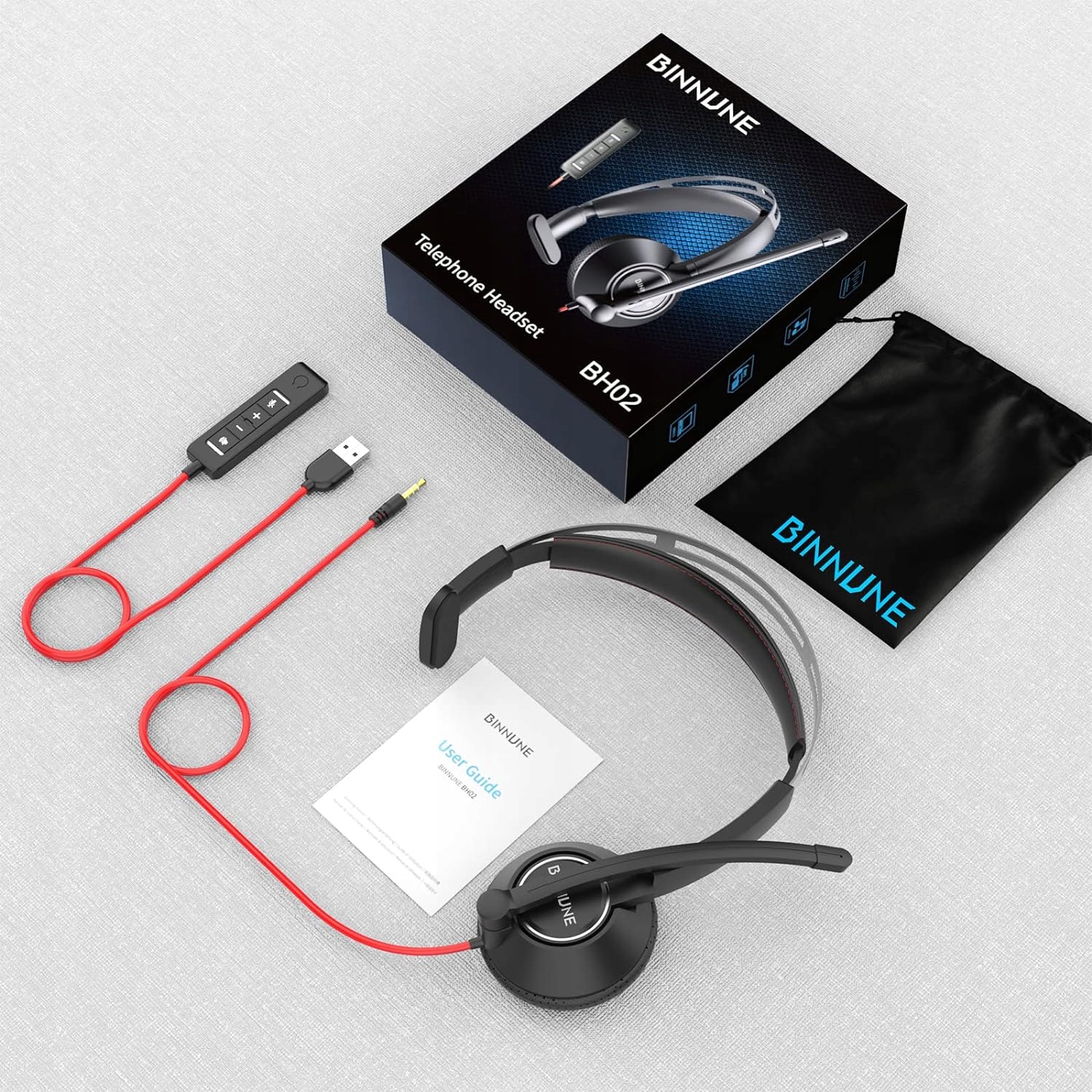 NAUSZNE Słuchawki MONO USB z MIKROFONEM do ROZMÓW Zoom Teams SKYPE Marka inna