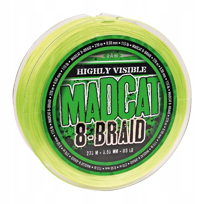 Šňůra Madcat 8-BRAID 270 M 0.50 MM 52,2 Kg 115 Lbs