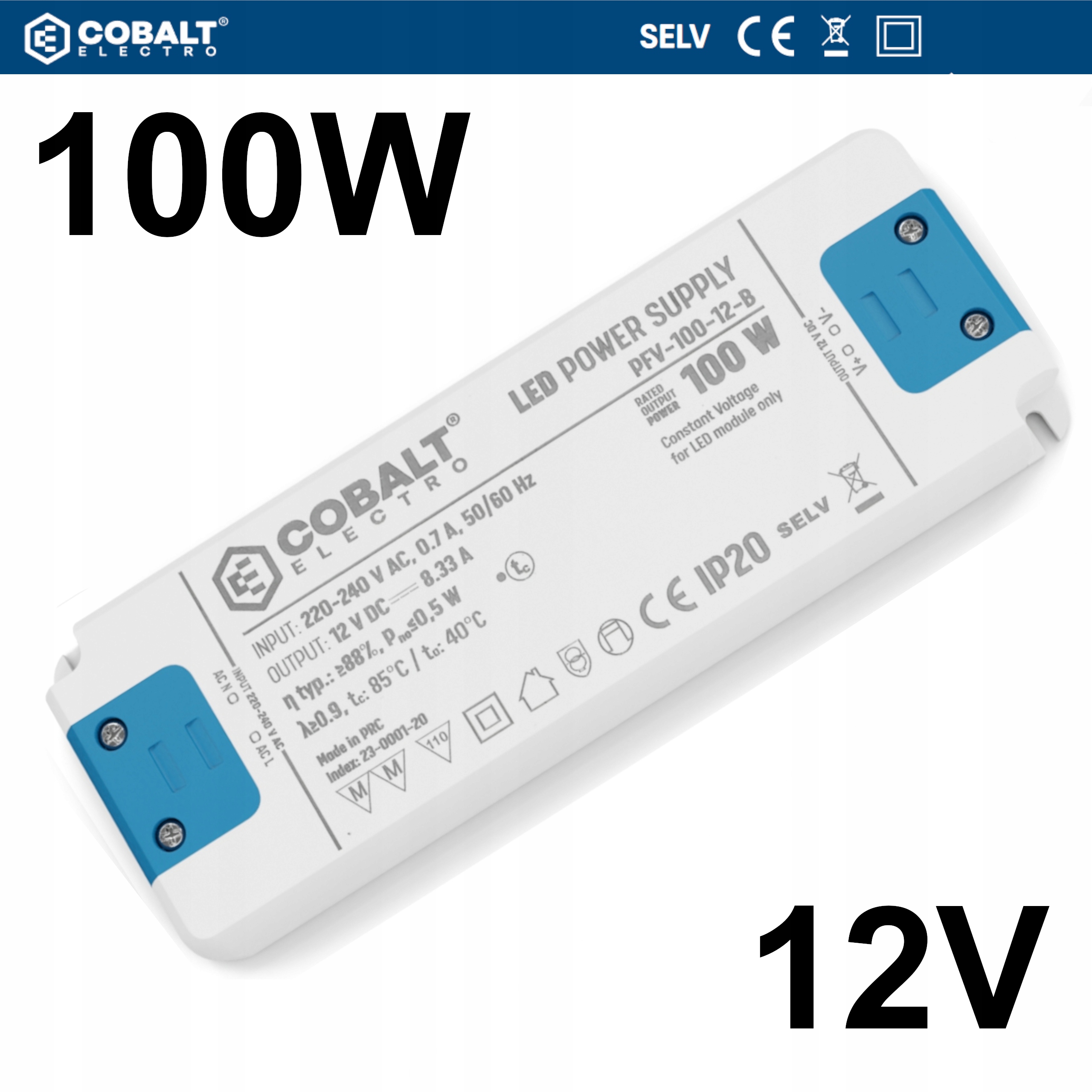 Napájecí Zdroj Pro Led Pásky Ultra Slim IP20 Pfv 100W 12V