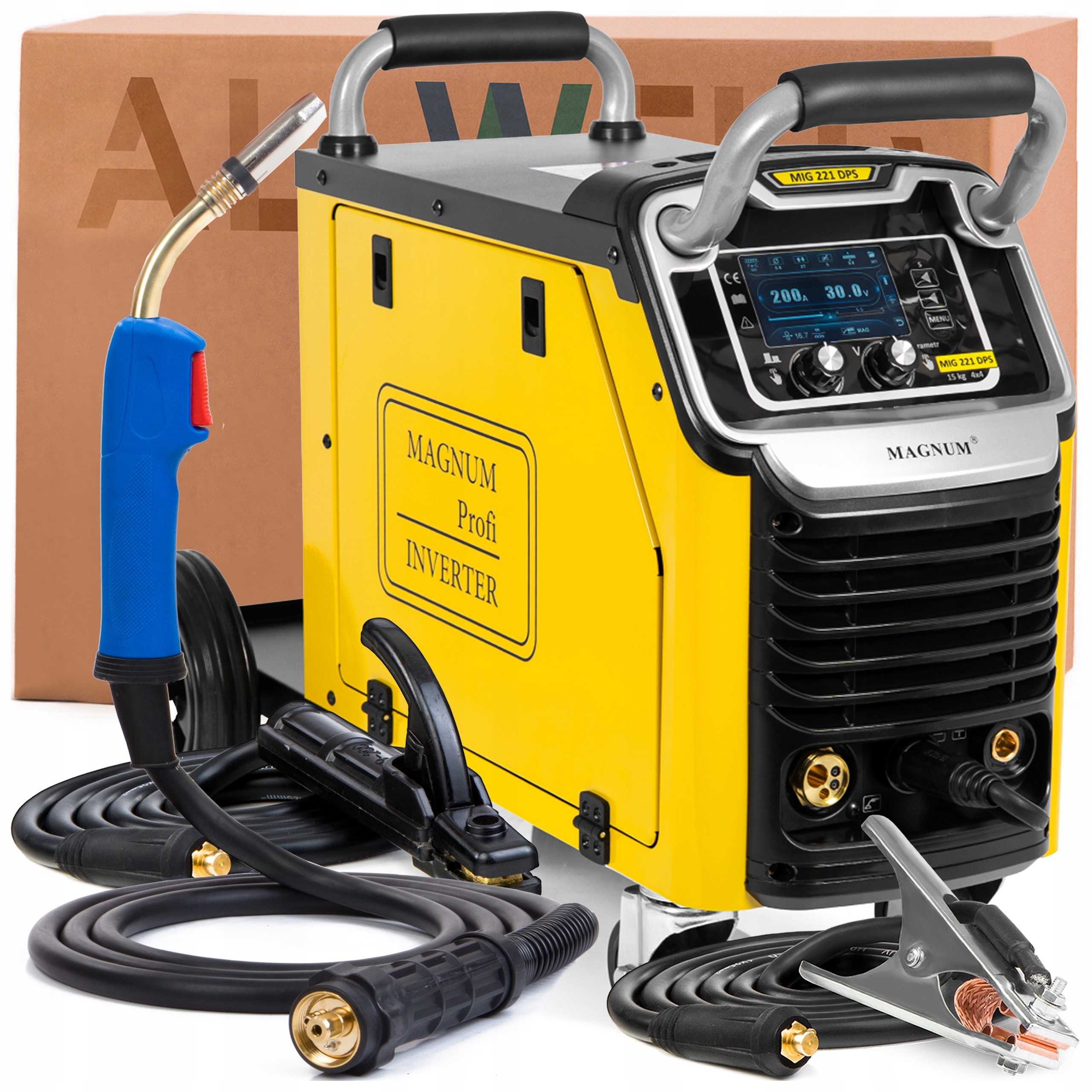 Poloautomat Magnum Mig 221 Dual Puls Synergie 4X4 230V 200A Tig Lift Mma