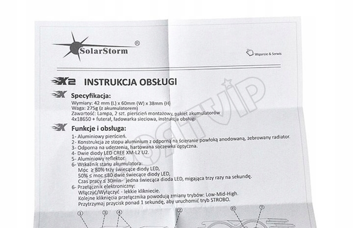 Oryginalna Lampa rowerowa SOLARSTORM X6 Akumulator 5200mAh 3000 lumenów Źródło światła dioda LED