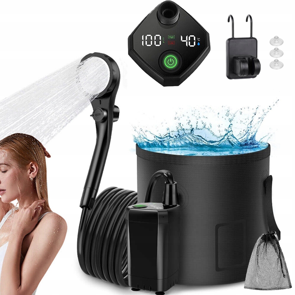 Prysznic Turystyczny Elektryczna Pompa 3 Tryby Dyszy Usb